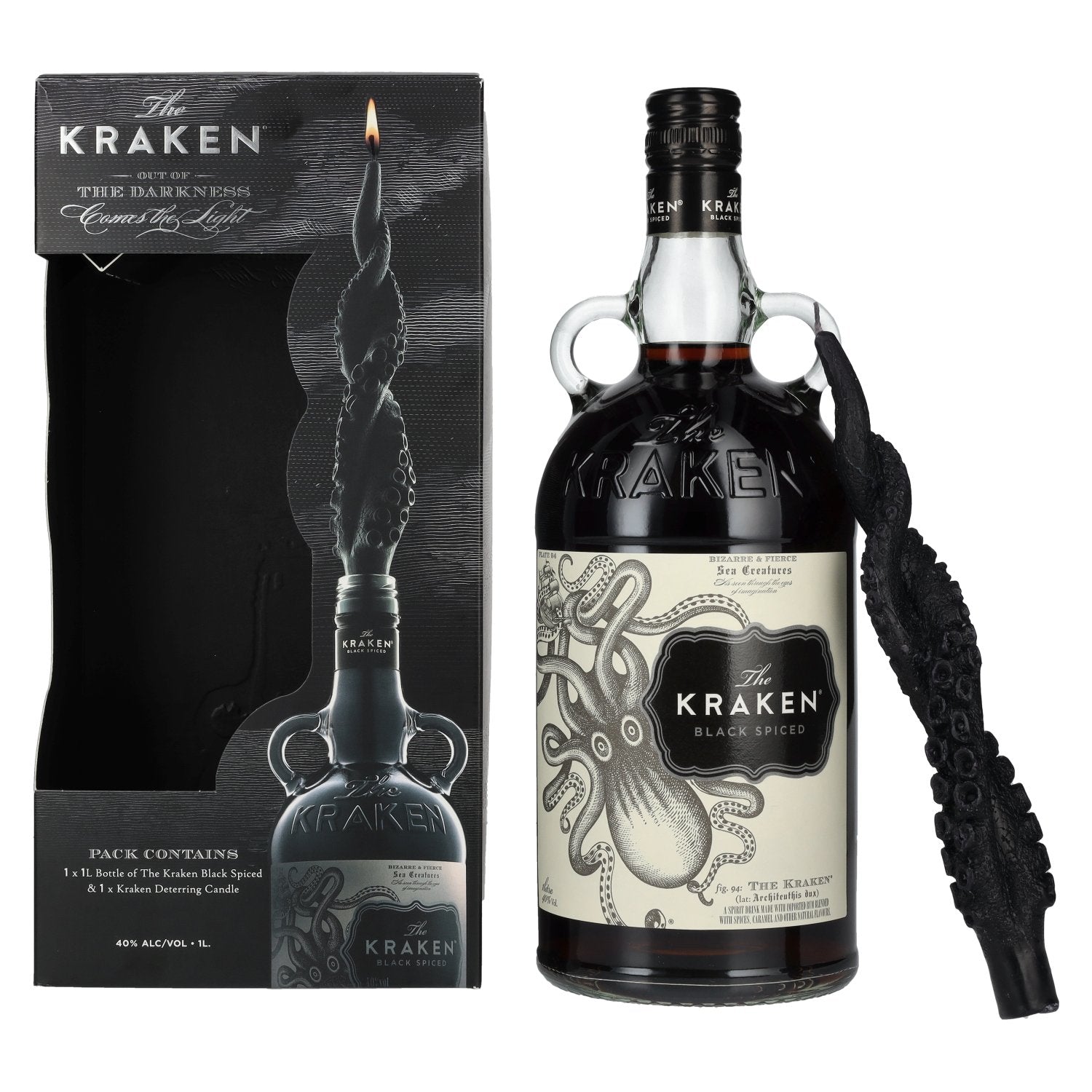 The Kraken Black Spiced 40% Vol. 1l in geschenkverpakking met