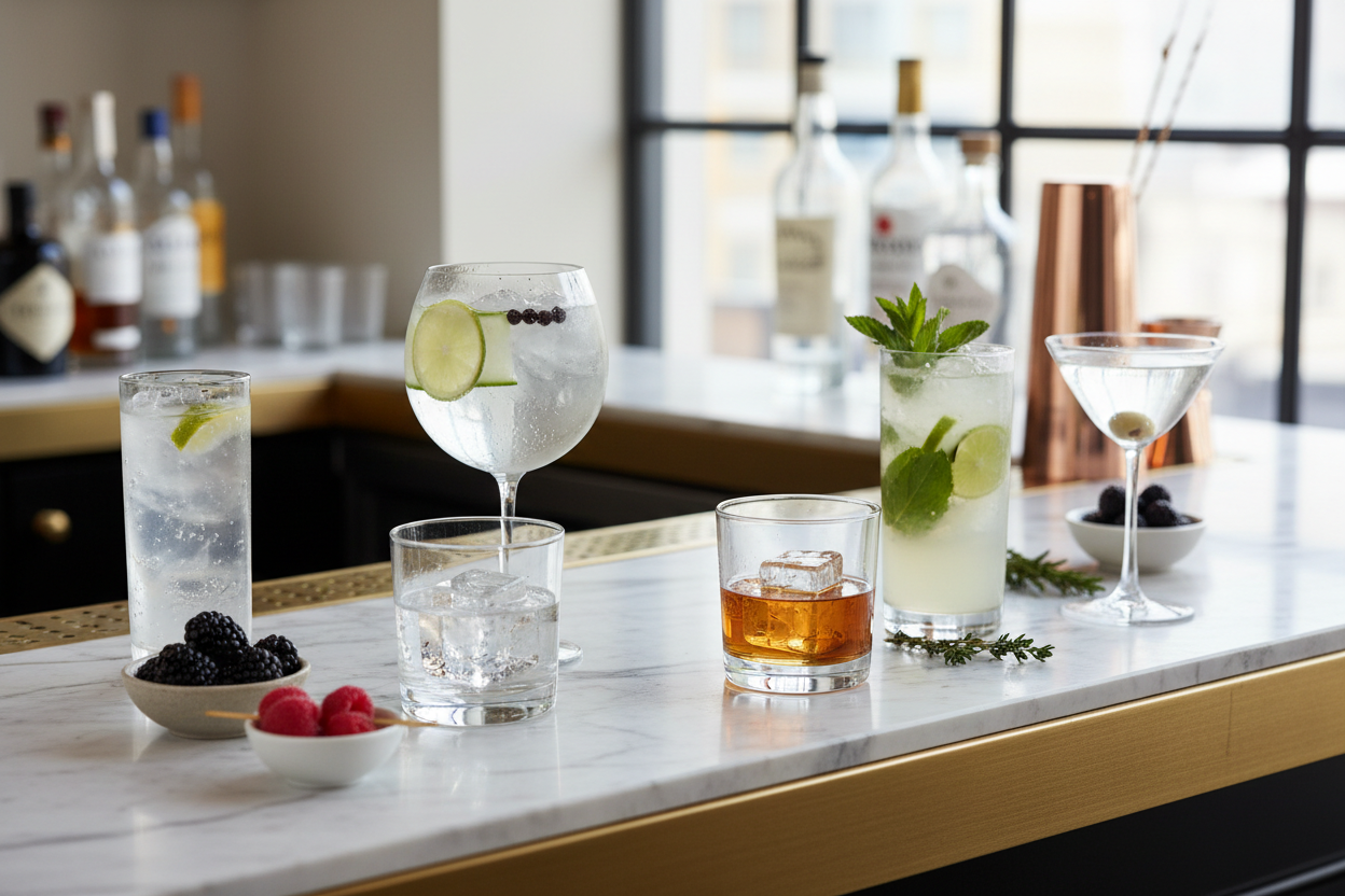 Low Carb Cocktails schön angerichtet