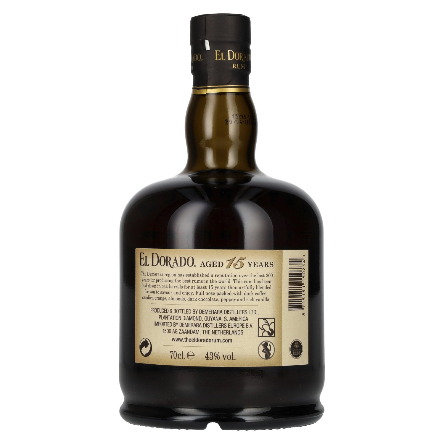 El Dorado 15 Years Old Finest Demerara Rum SPECIAL RESERVE 43% Vol. 0,7l
