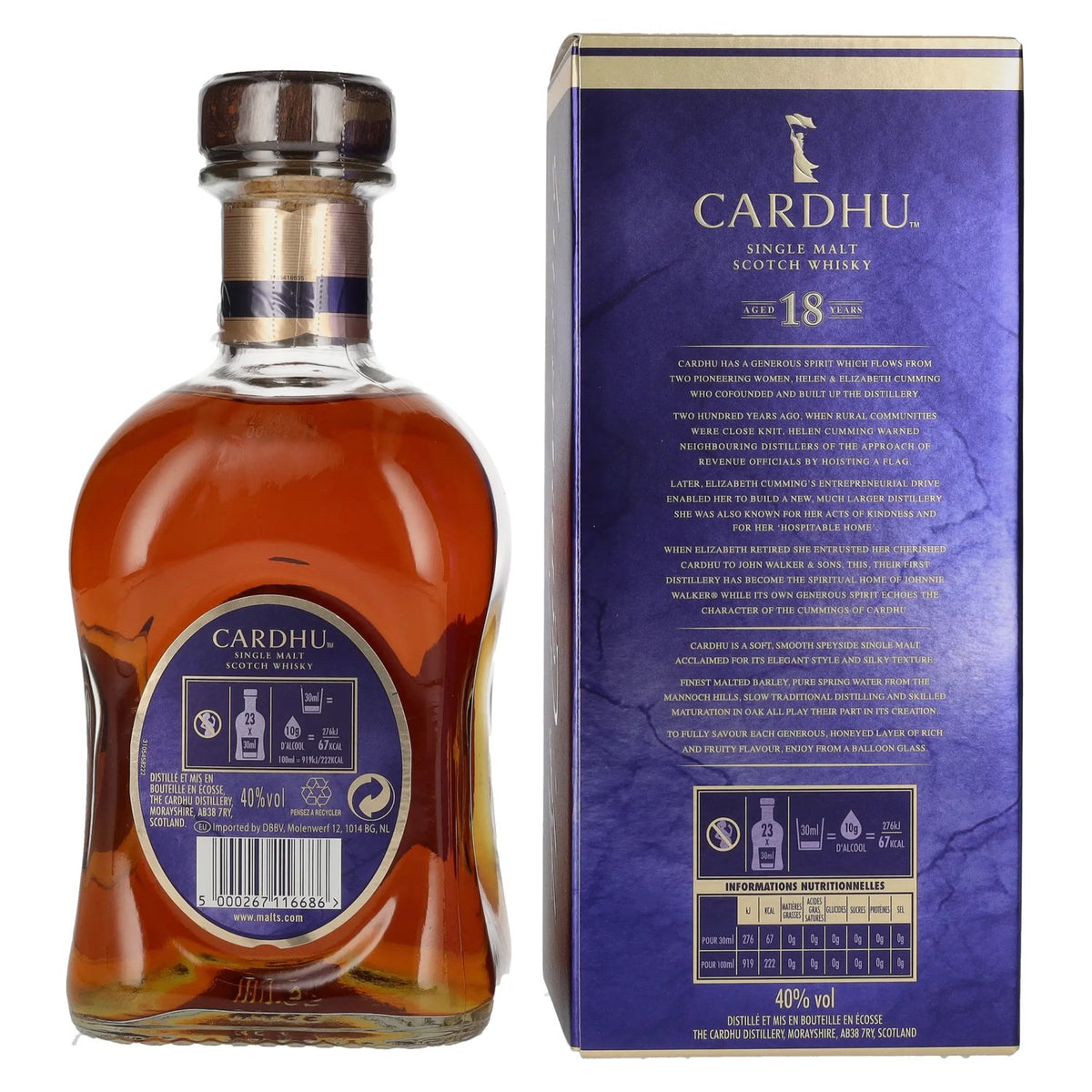Cardhu 18 Years Old Single Malt Scotch Whisky 40% Vol. 0,7l en boîte cadeau