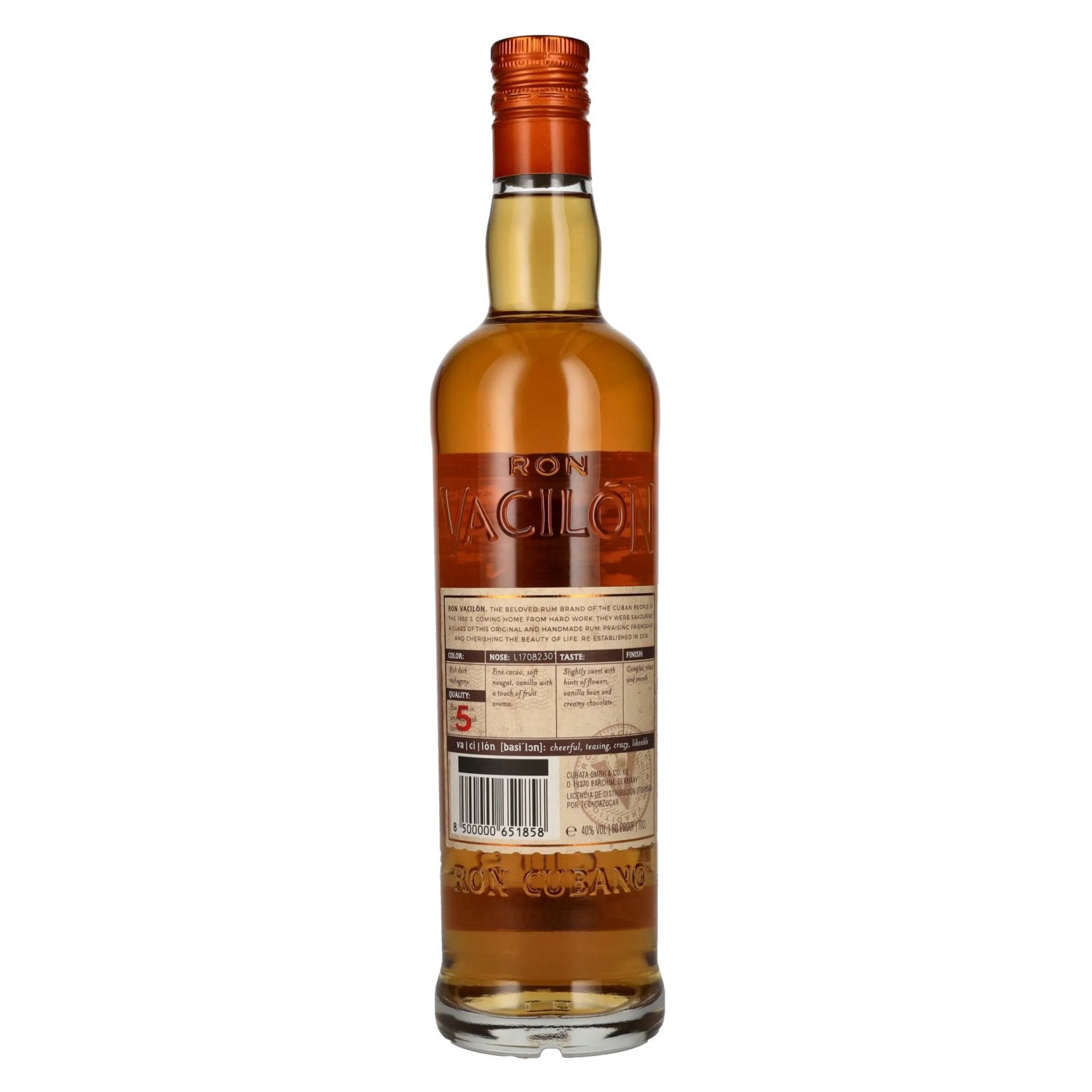 Ron Vacilón TRADICIONAL Añejo 5 Años 40% Vol. 0,7l