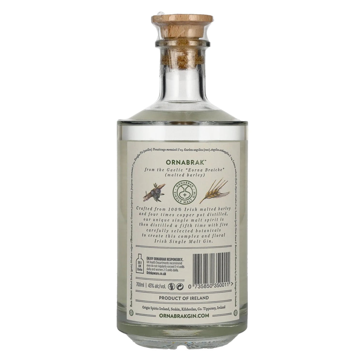 Gin single malt Ornabrak 43 % vol., 0,7 l