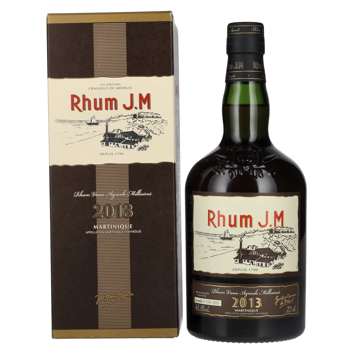 Rhum J.M Vieux Agricole Millésimé 2013 Rum, 43.8% ABV, 0.7l, in a gift box