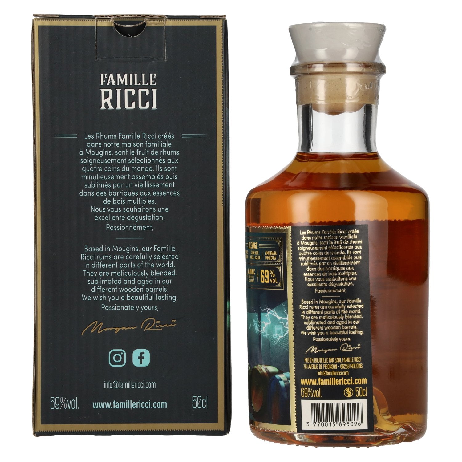 Famille Ricci 7e Symphonie 4 Ans Foursquare Cask Strength Rhum 69% Vol. 0,5l in Geschenkbox