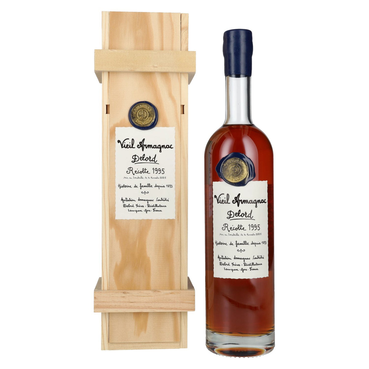 Vieil Armagnac Delord Vintage Récolte 1995 40% Vol. 0,7l in Holzkiste