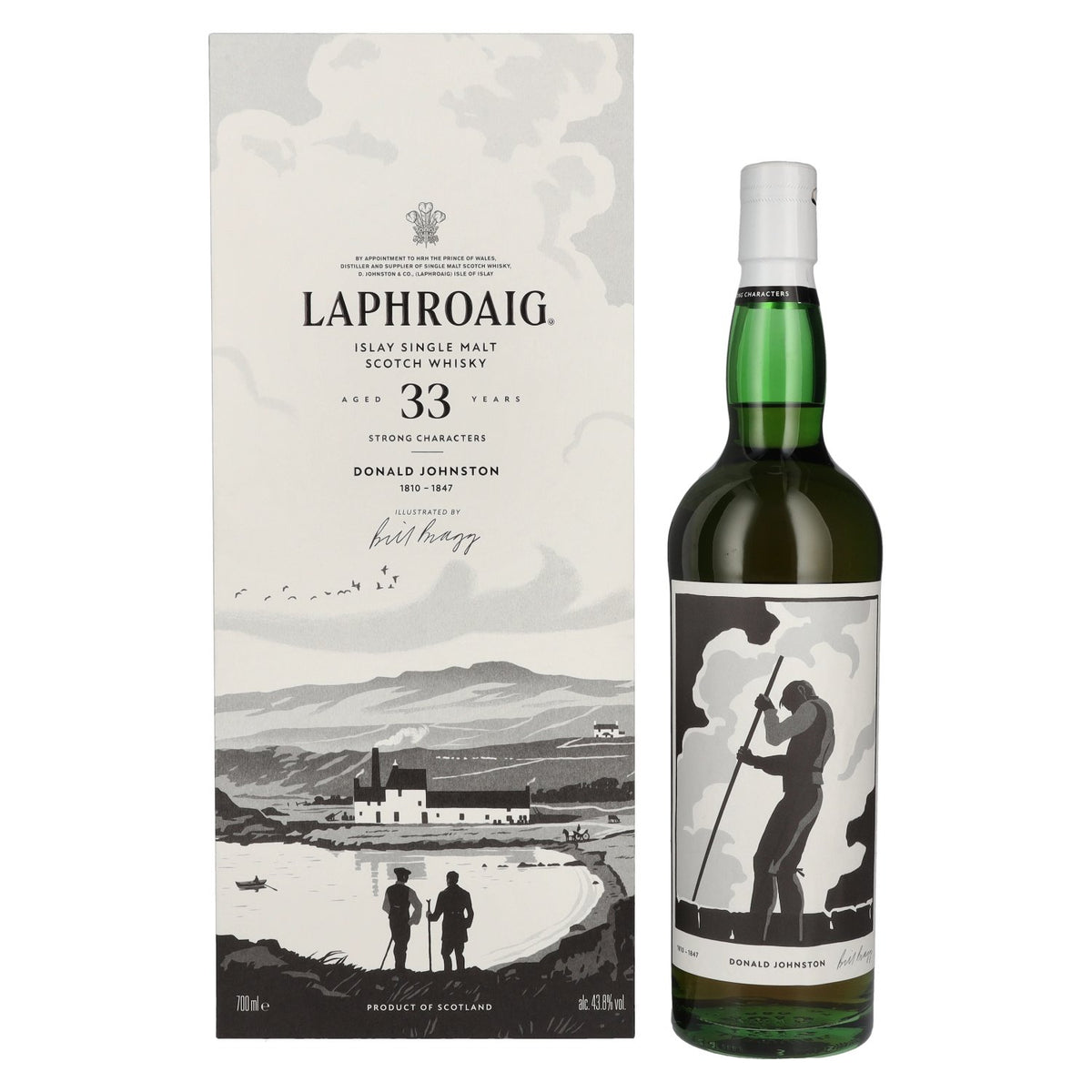Laphroaig 33 ans d'âge « Strong Characters » DONALD JOHNSTON Single Malt d'Islay 43,8 % vol. 0,7 l dans un coffret cadeau