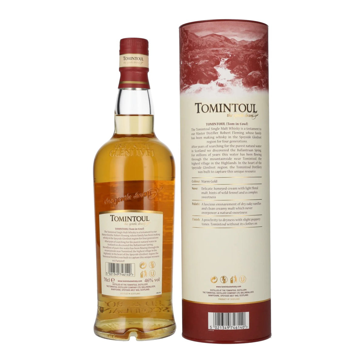 Whisky single malt écossais Tomintoul 14 ans d'âge, 46 % vol., 0,7 l, dans un coffret cadeau