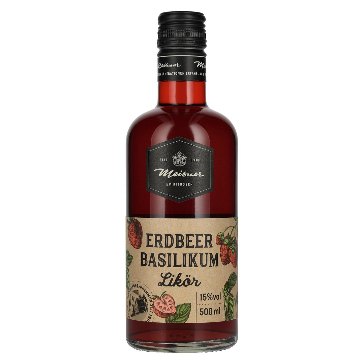 Meisner Strawberry and Basil Liqueur 15% ABV 0.5l