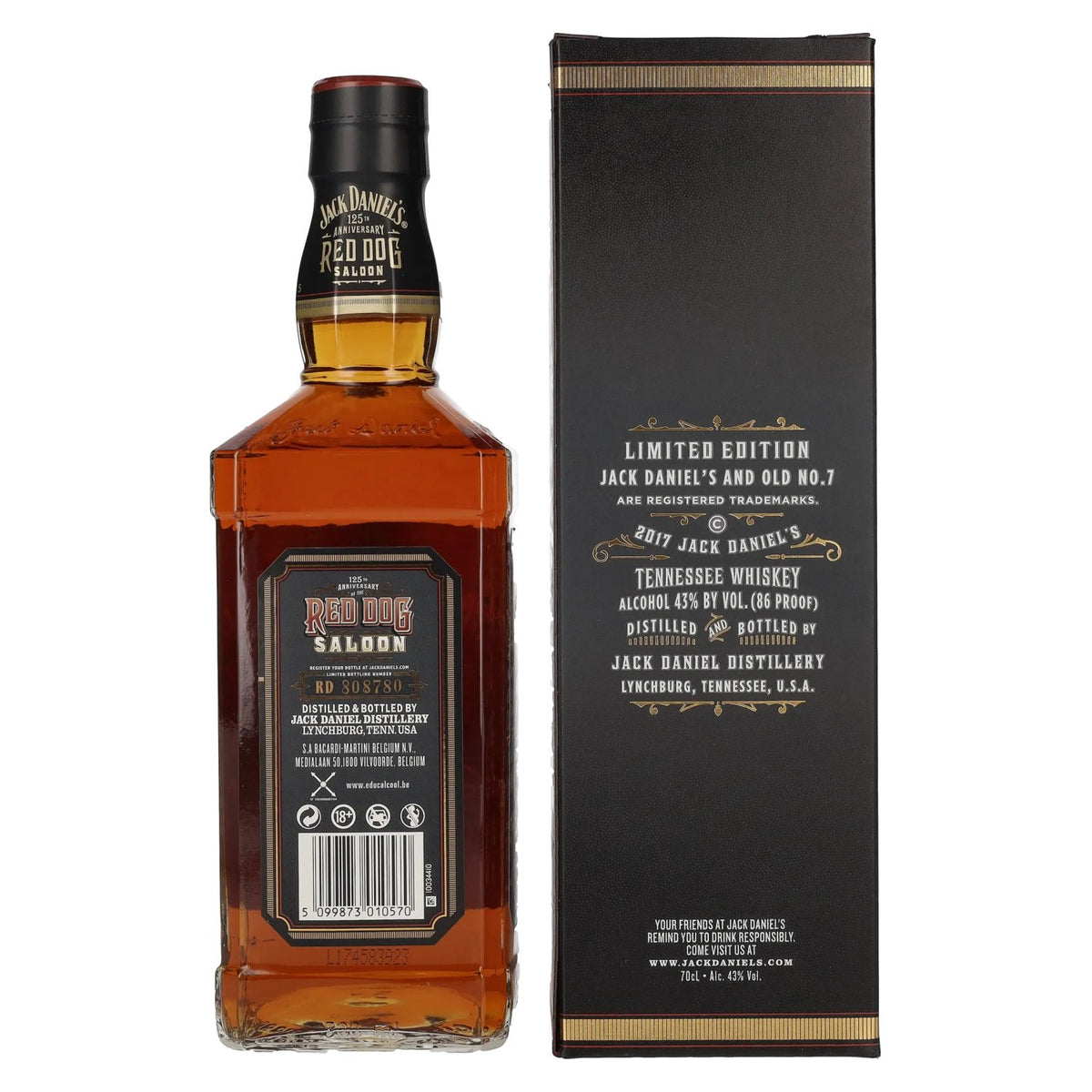 Jack Daniel's RED DOG SALOON Tennessee Whiskey 43% ABV, 0.7 litres, in a gift box