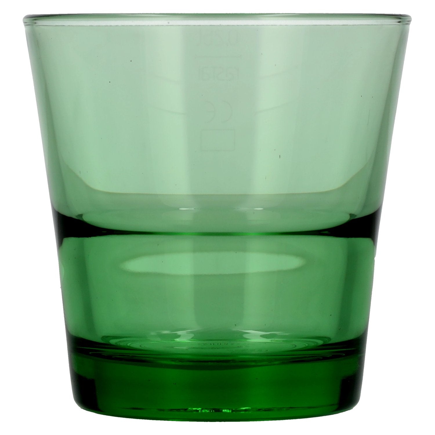 Römerquelle green glass bottle, 0.25 l, with calibration mark