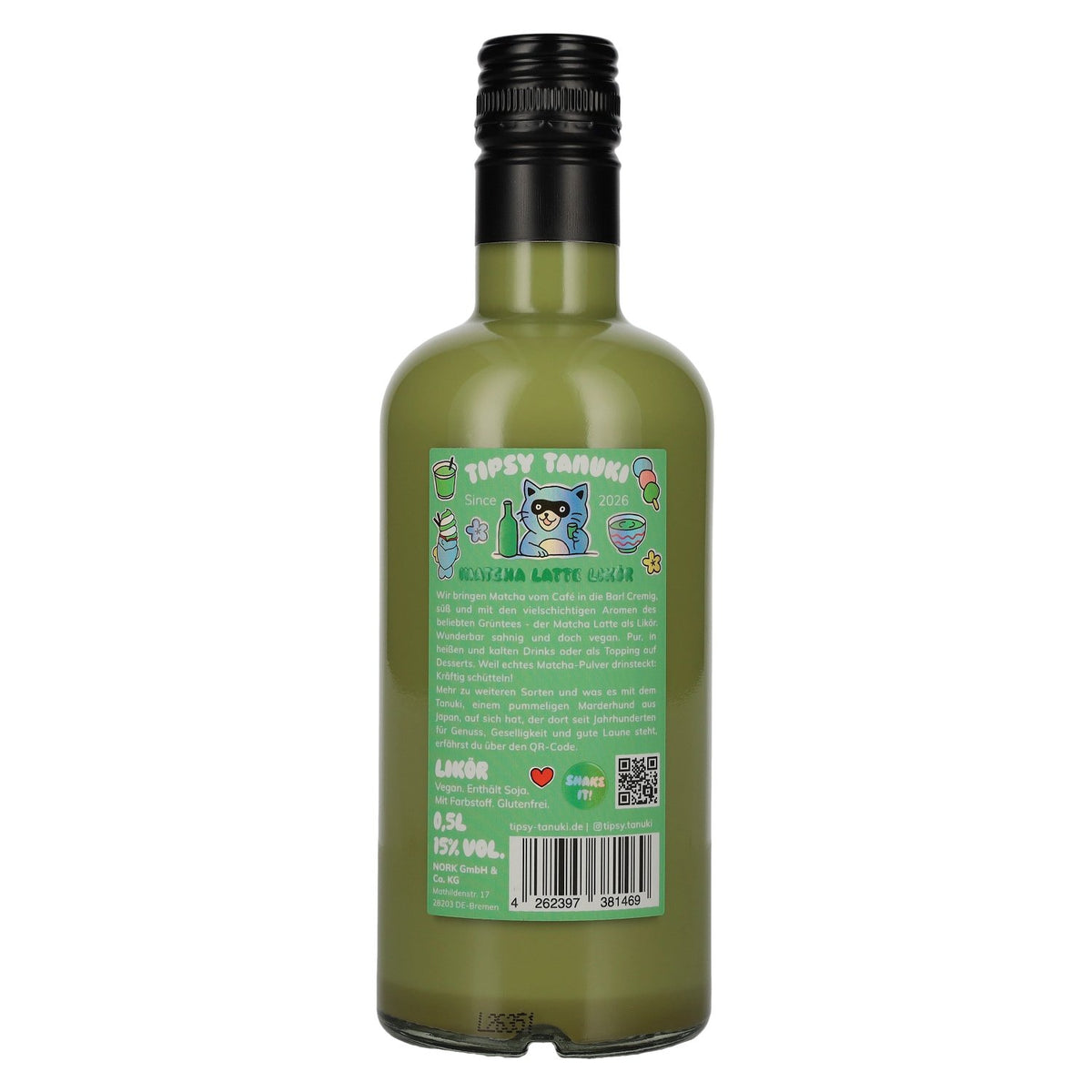 Liqueur Tipsy Tanuki Matcha Latte 15 % vol. 0,5 l