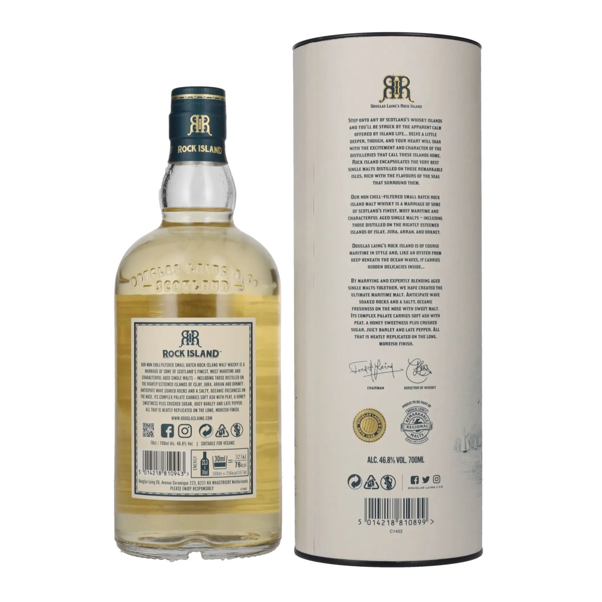 Douglas Laing ROCK ISLAND Blended Malt 46.8% ABV 0.7l in a gift box