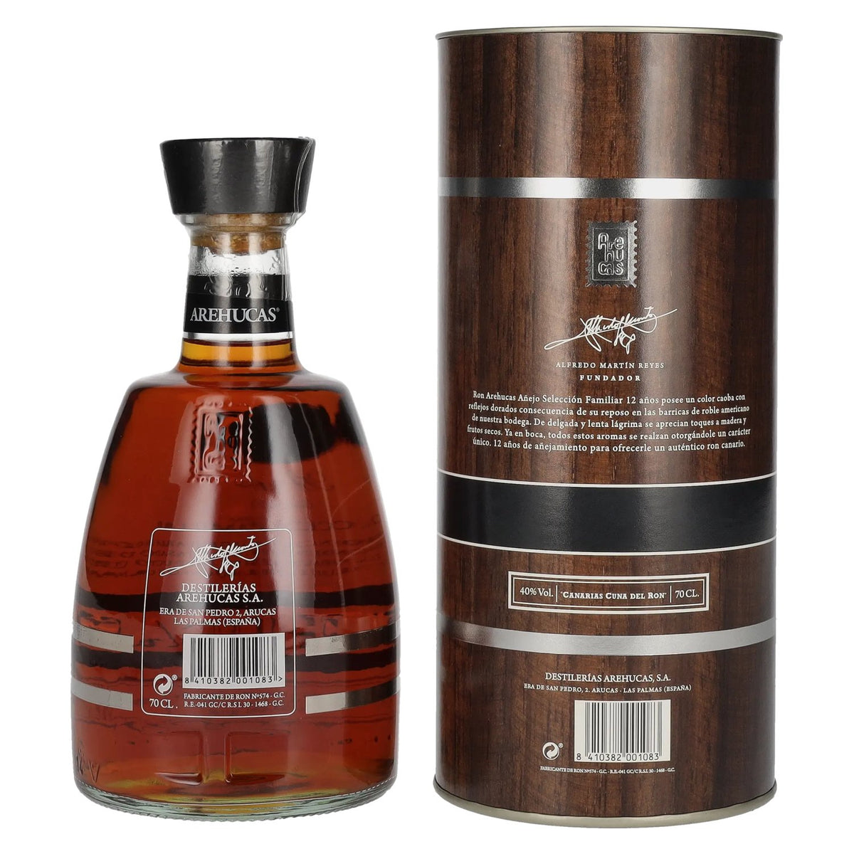 Ron Arehucas 12 Años Añejo Selección Familiar 40 % vol., 0,7 l, dans un coffret cadeau
