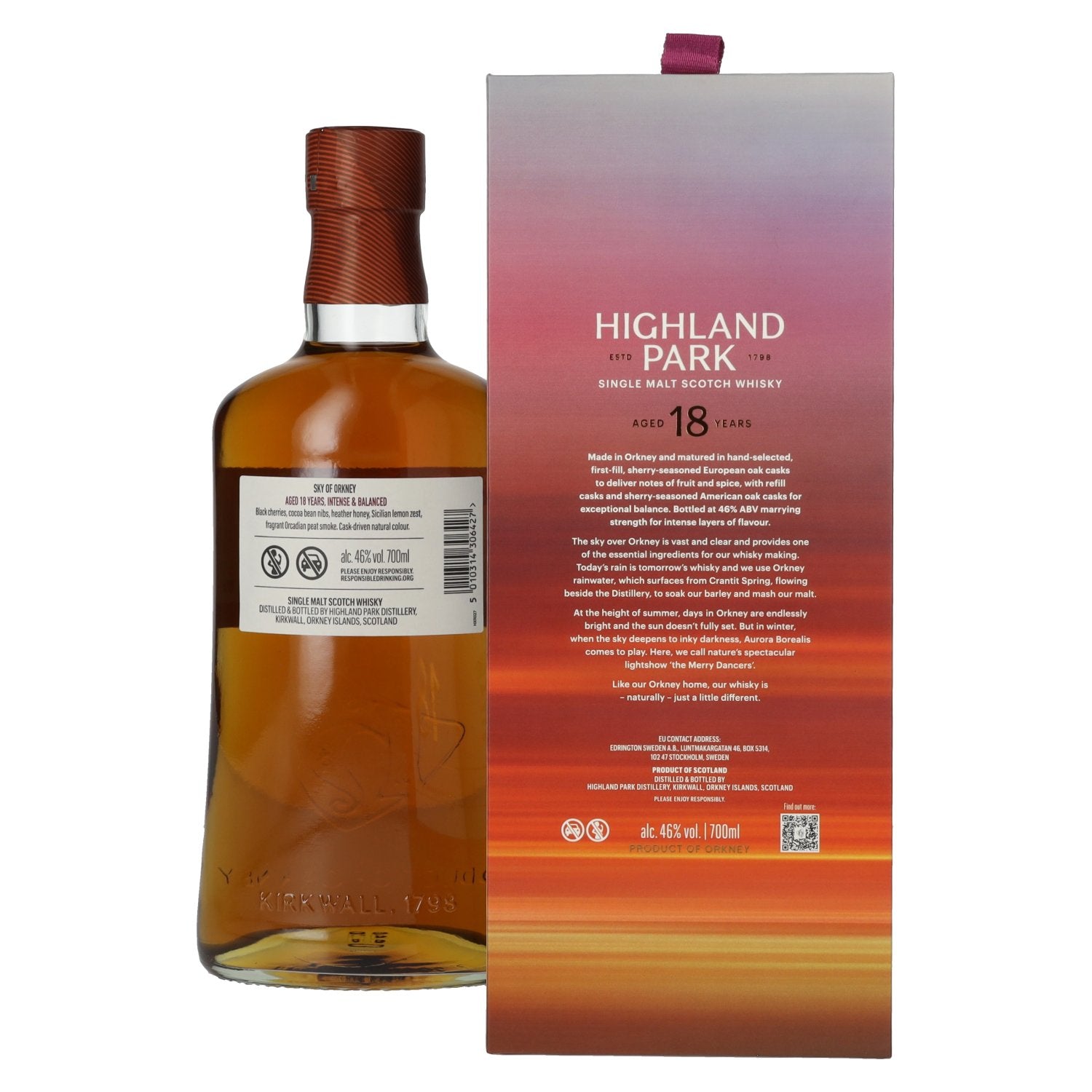 Highland Park 18 Years Old SKY OF ORKNEY Single Malt Scotch Whisky 46% Vol. 0,7l in gift box