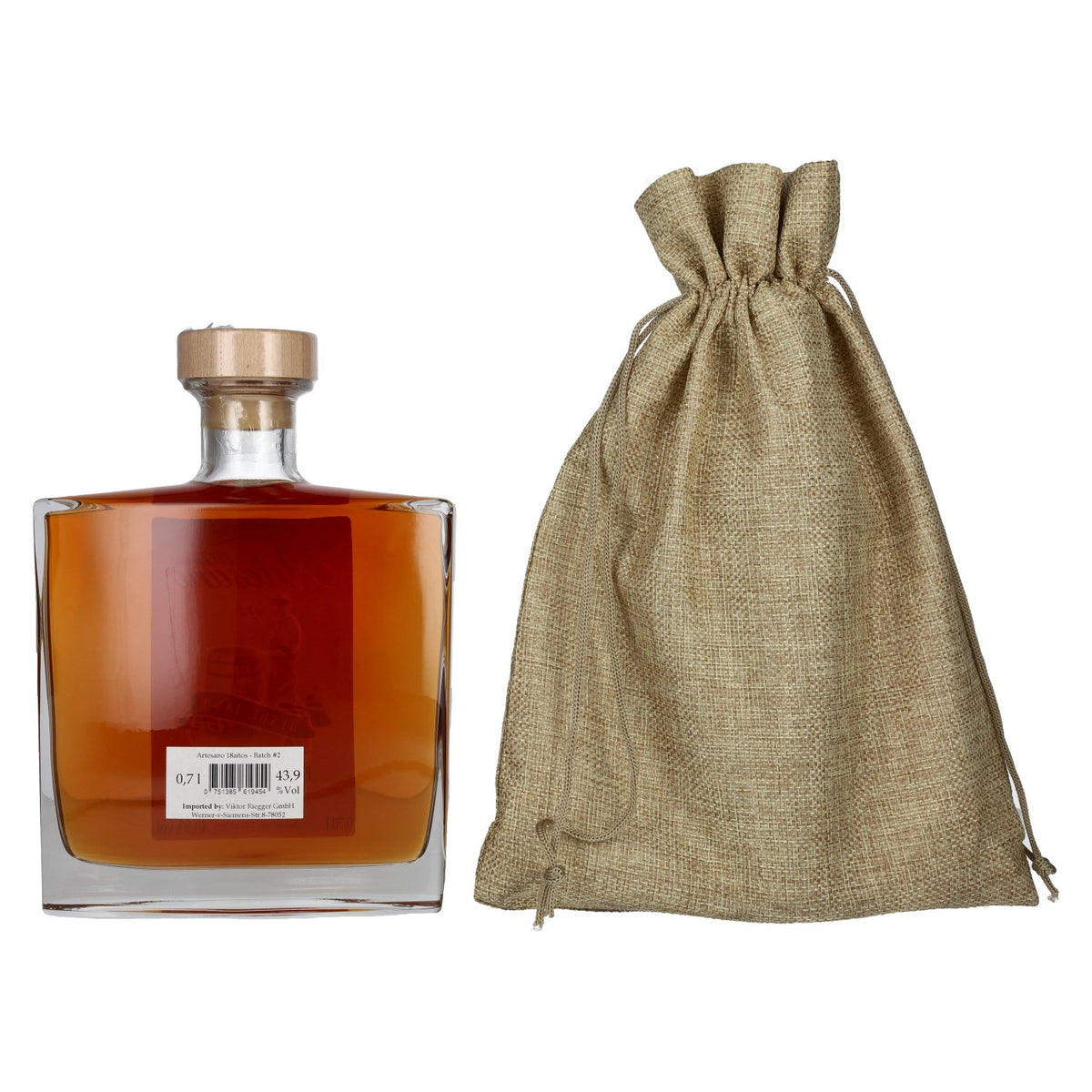 El Ron del Artesano 18 Años Tes Barriles Panama Rum 43,9% Vol. 0,7l im Leinenbeutel