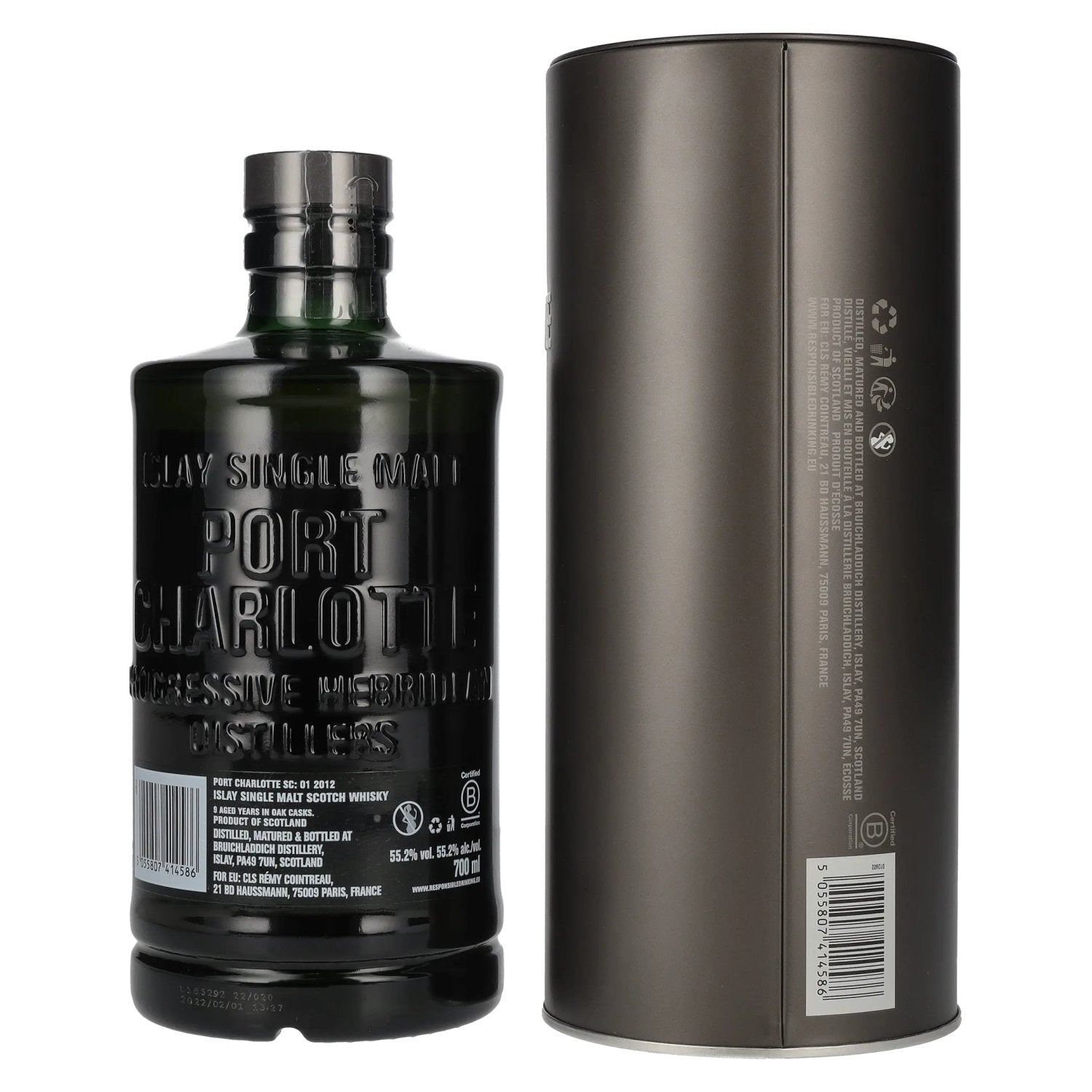 Port Charlotte SC:01 Heavily Peated Islay Single Malt 2012 55,2% Vol. 0,7l in Blikken doos