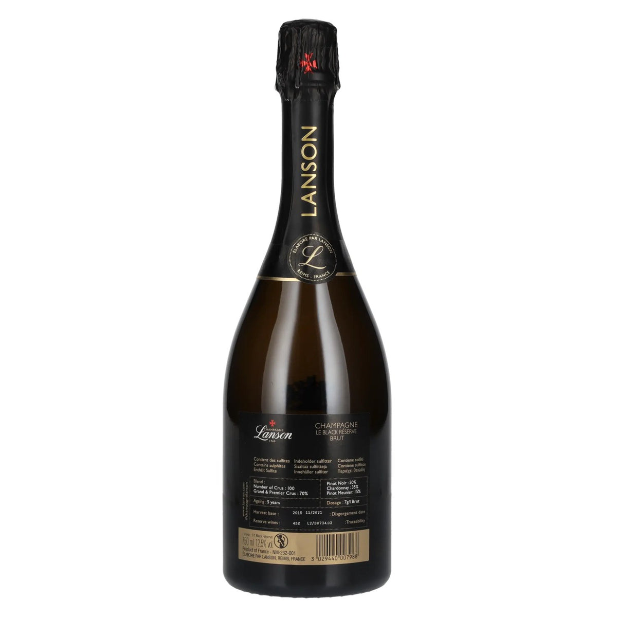 Champagne Lanson Le Black Réserve Brut 12,5 % vol. 0,75 l