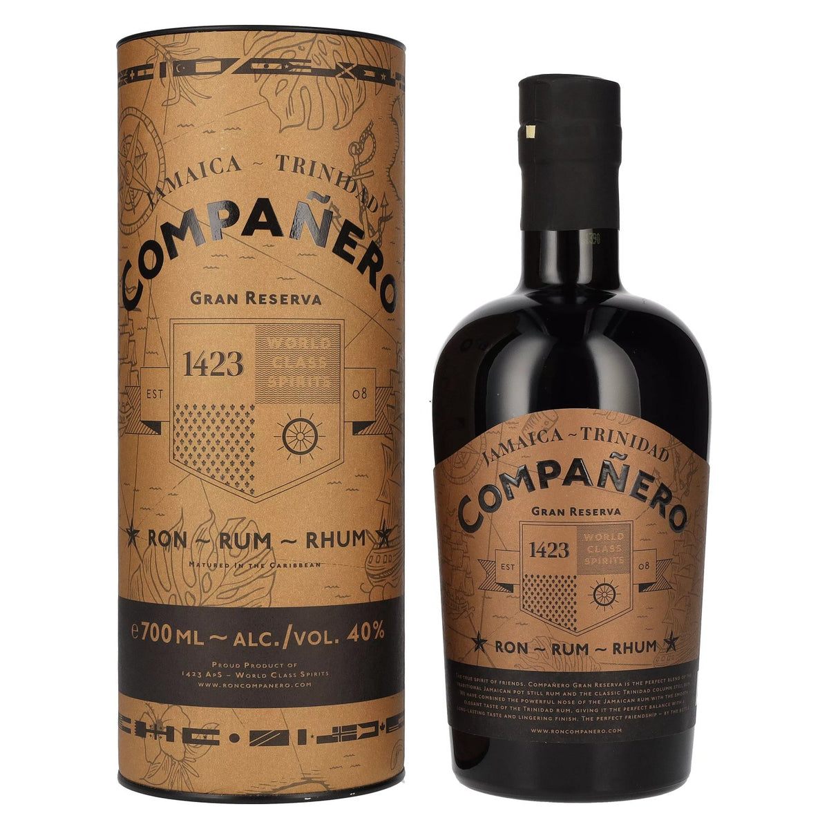 Compañero JAMAICA - Trinidad Rhum Gran Reserva 40 % vol., 0,7 l, dans un coffret cadeau