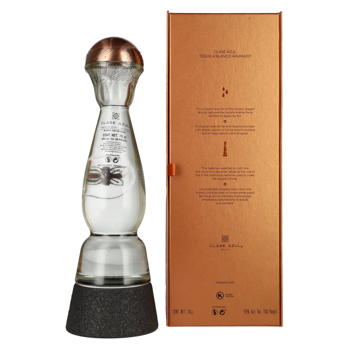 Tequila Clase Azul BLANCO Ahumado 45 % vol., 0,7 l, dans un coffret cadeau