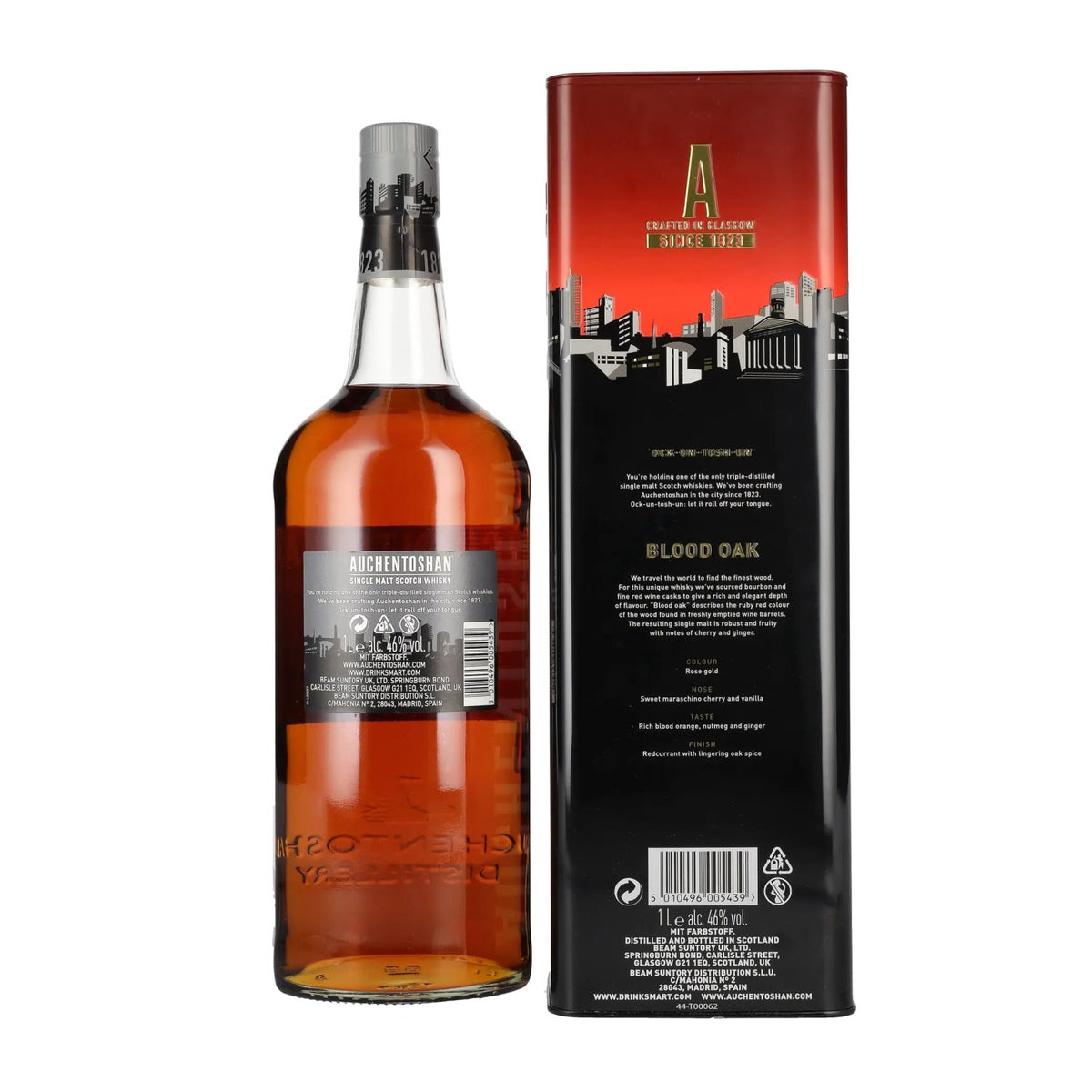Auchentoshan BLOOD OAK Single Malt Scotch Whisky 46% Vol. 1l in Blikken Doos