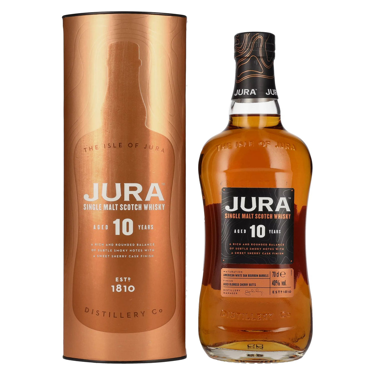 Jura 10 Years Old Single Malt Scotch Whisky 40% vol. 0,7 l in geschenkverpakking