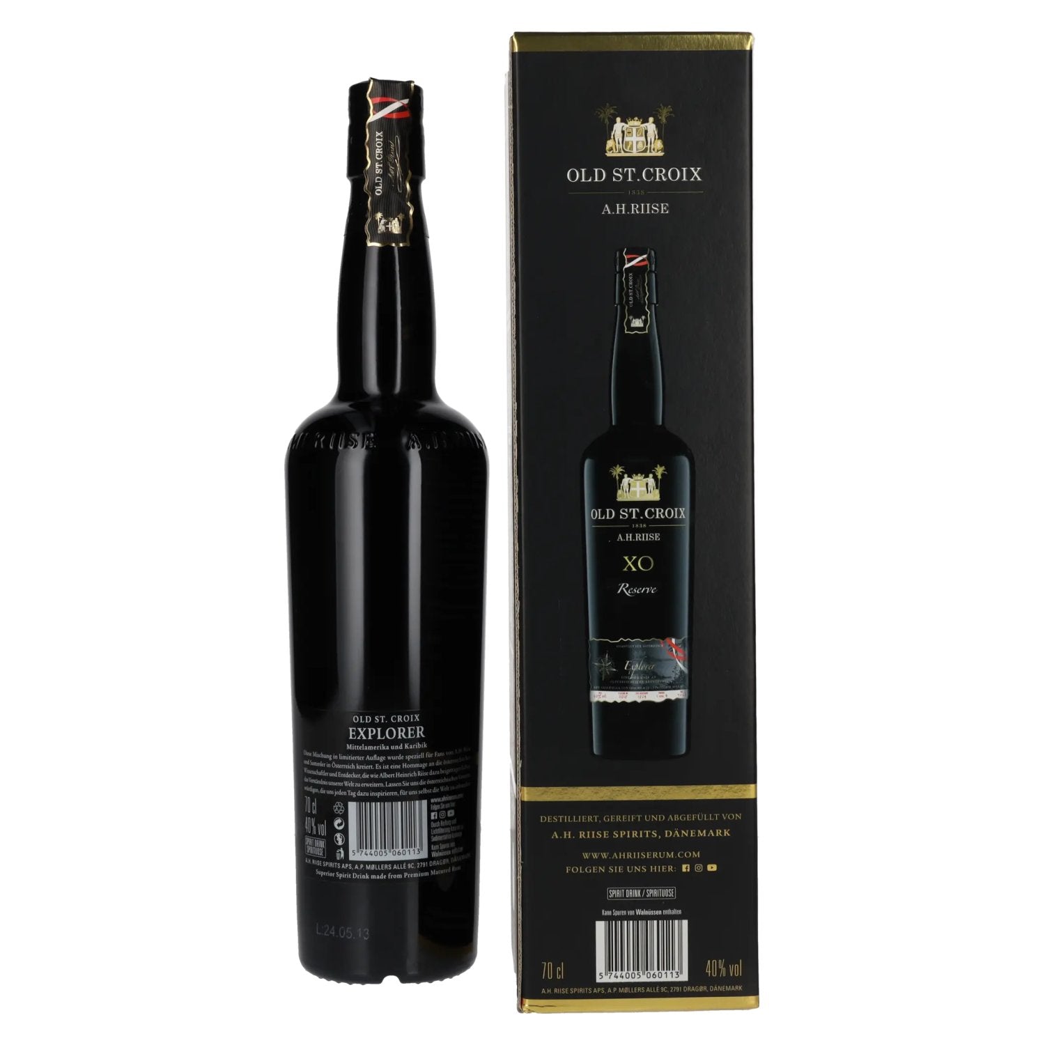 Old St. Croix A.H. Riise XO Explorer Reserve Austria Edition 40% Vol. 0,7l in geschenkverpakking