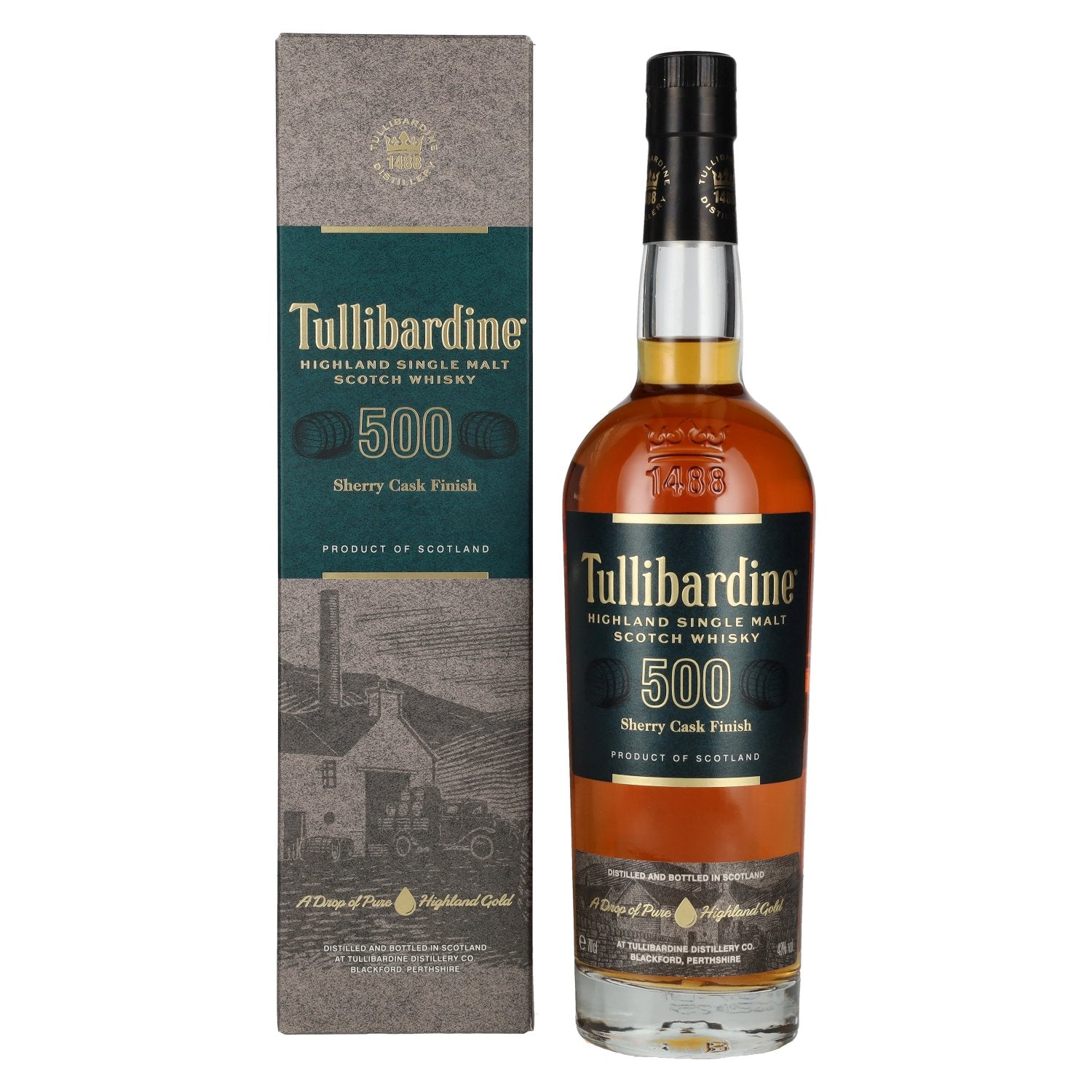 Tullibardine 500 Sherry Finish Highland Single Malt Scotch Whisky 43% Vol. 0,7l in gift box
