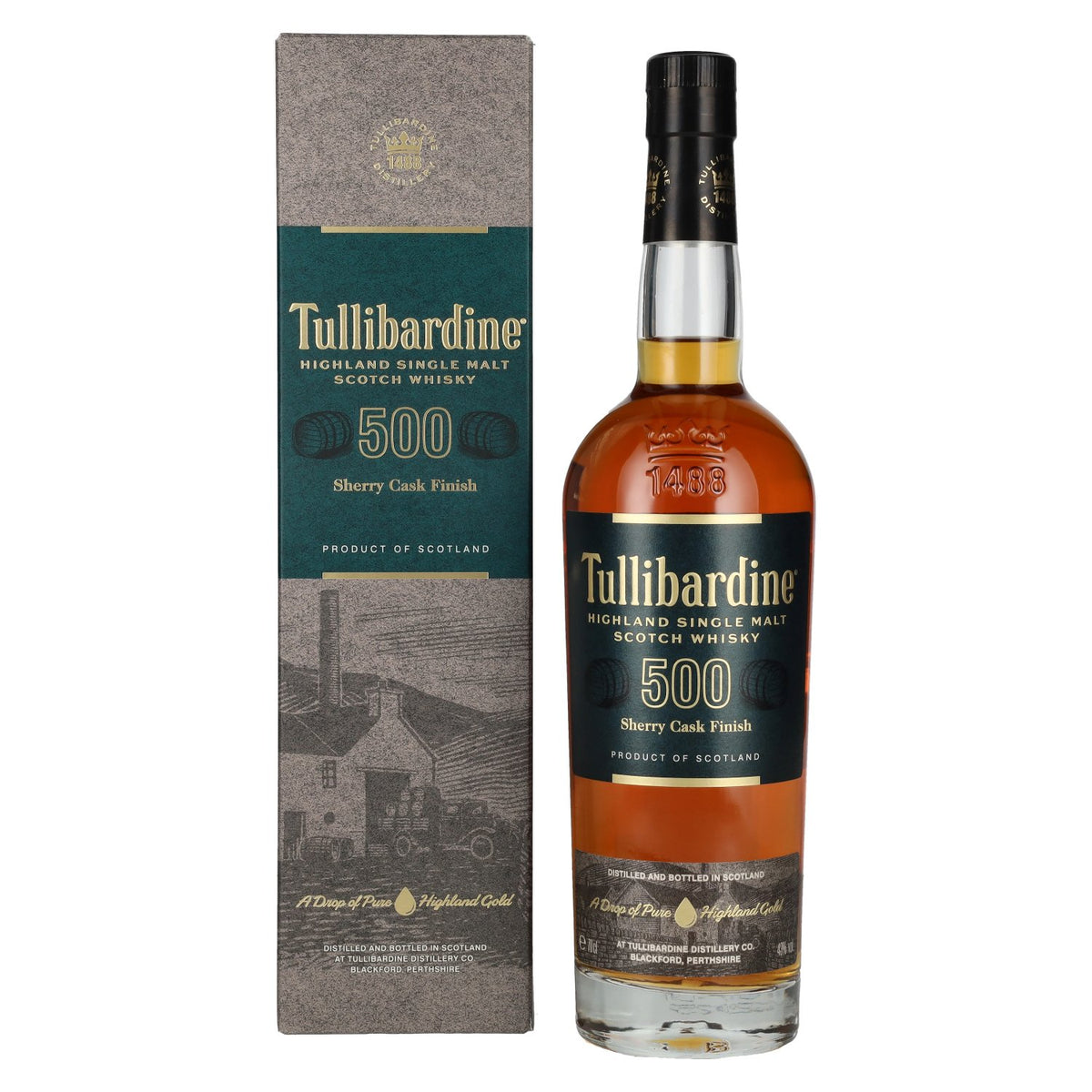 Tullibardine 500 Sherry Finish Highland Single Malt Scotch Whisky 43% Vol. 0,7l in Geschenkbox
