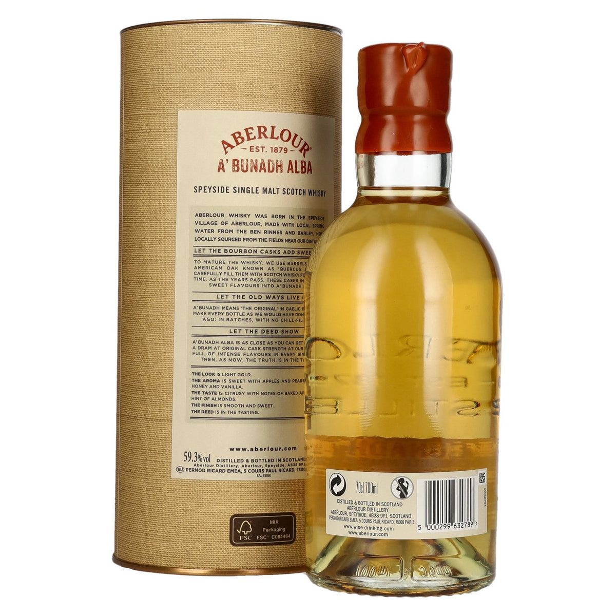 Aberlour A'BUNADH ALBA Original Cask Strength Batch No. 009 59,3% Vol. 0,7l in geschenkverpakking