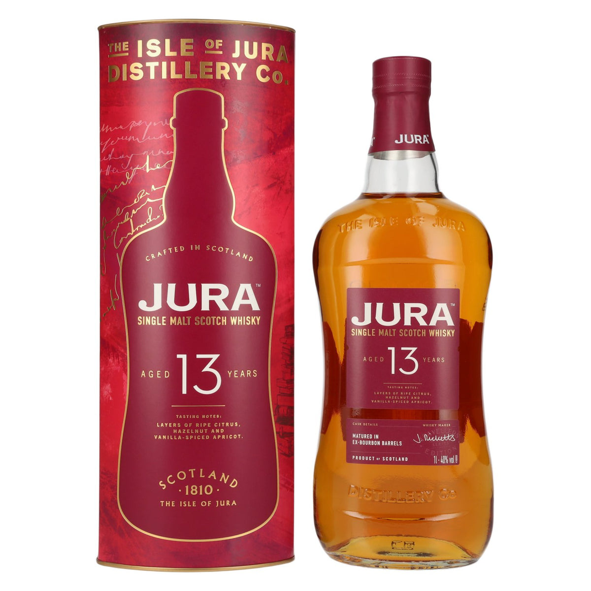 Jura 13 Years Old Single Malt Scotch Whisky 40% vol. 1 l in geschenkverpakking