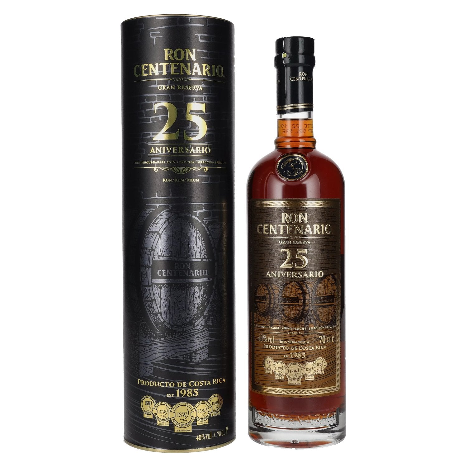 Ron Centenario GRAN RESERVA 25 Aniversario Rum 40% Vol. 0,7l in gift box