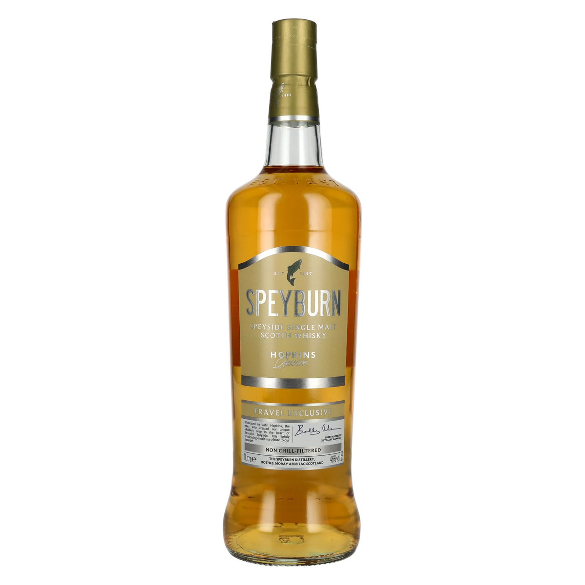Speyburn HOPKINS RESERVE Single Malt du Speyside, édition exclusive pour les voyages, 46 % vol., 1 l