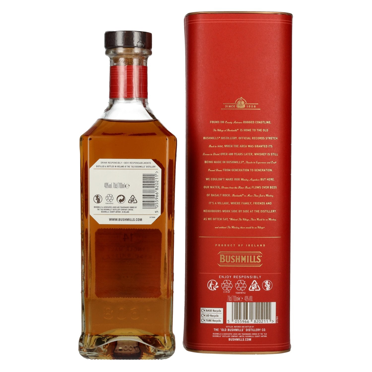 Bushmills 14 Years Old Single Malt Irish Whiskey MALAGA CASK Finish 40% Vol. 0,7l in gift box