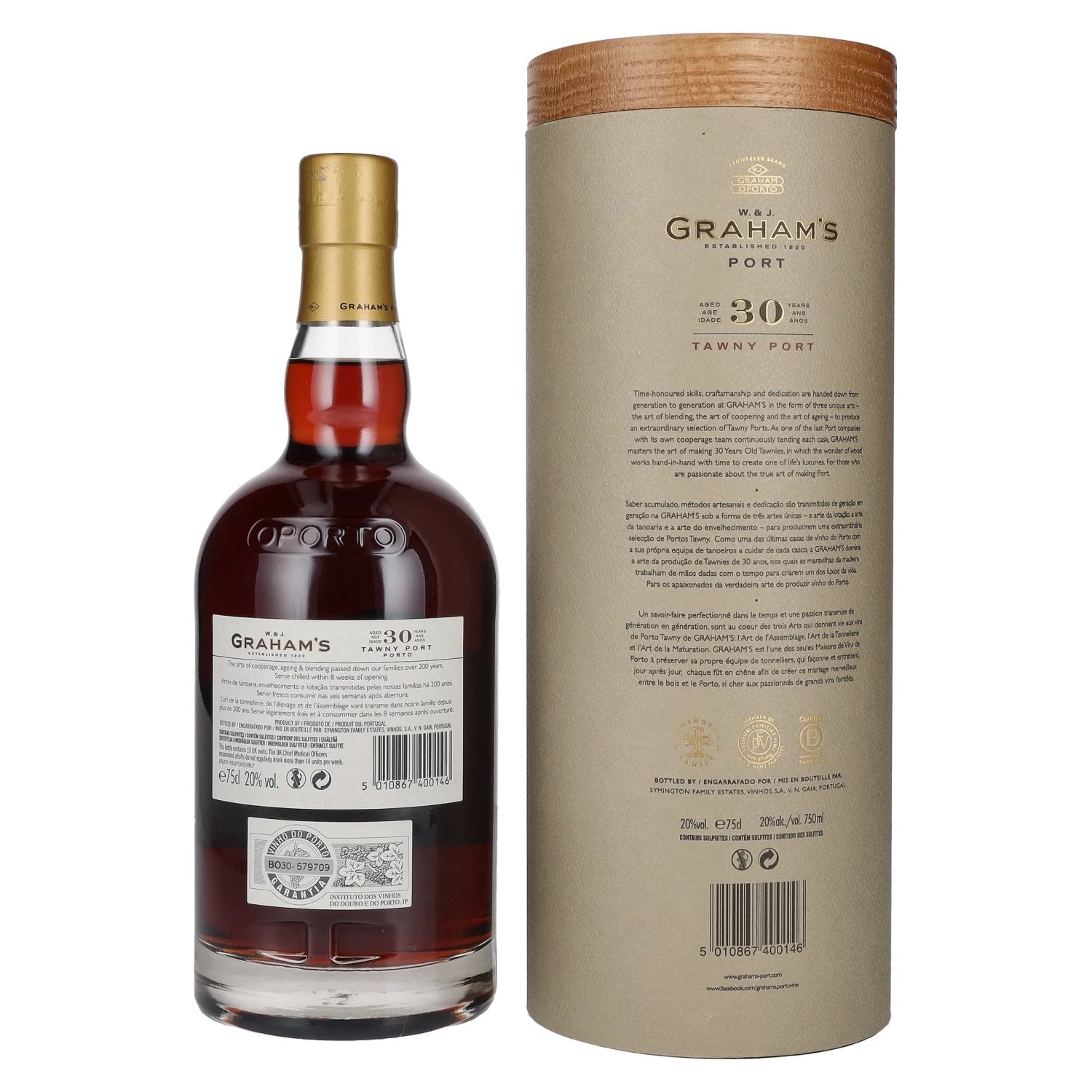 W. &amp; J. Graham's Tawny Port 30 Years Old 20% Vol. 0,75l en boîte cadeau