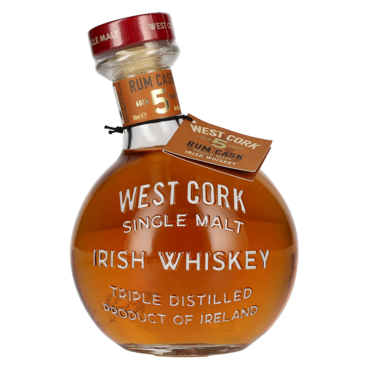 West Cork Irish Whiskey Single Malt, gerijpt in rumvaten, Limited Edition, 43% vol., 0,7 l