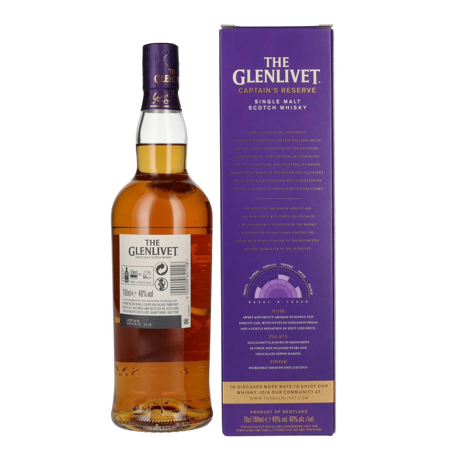 The Glenlivet CAPTAINS RESERVE Single Malt Scotch Whisky 40% Vol. 0,7l en coffret cadeau