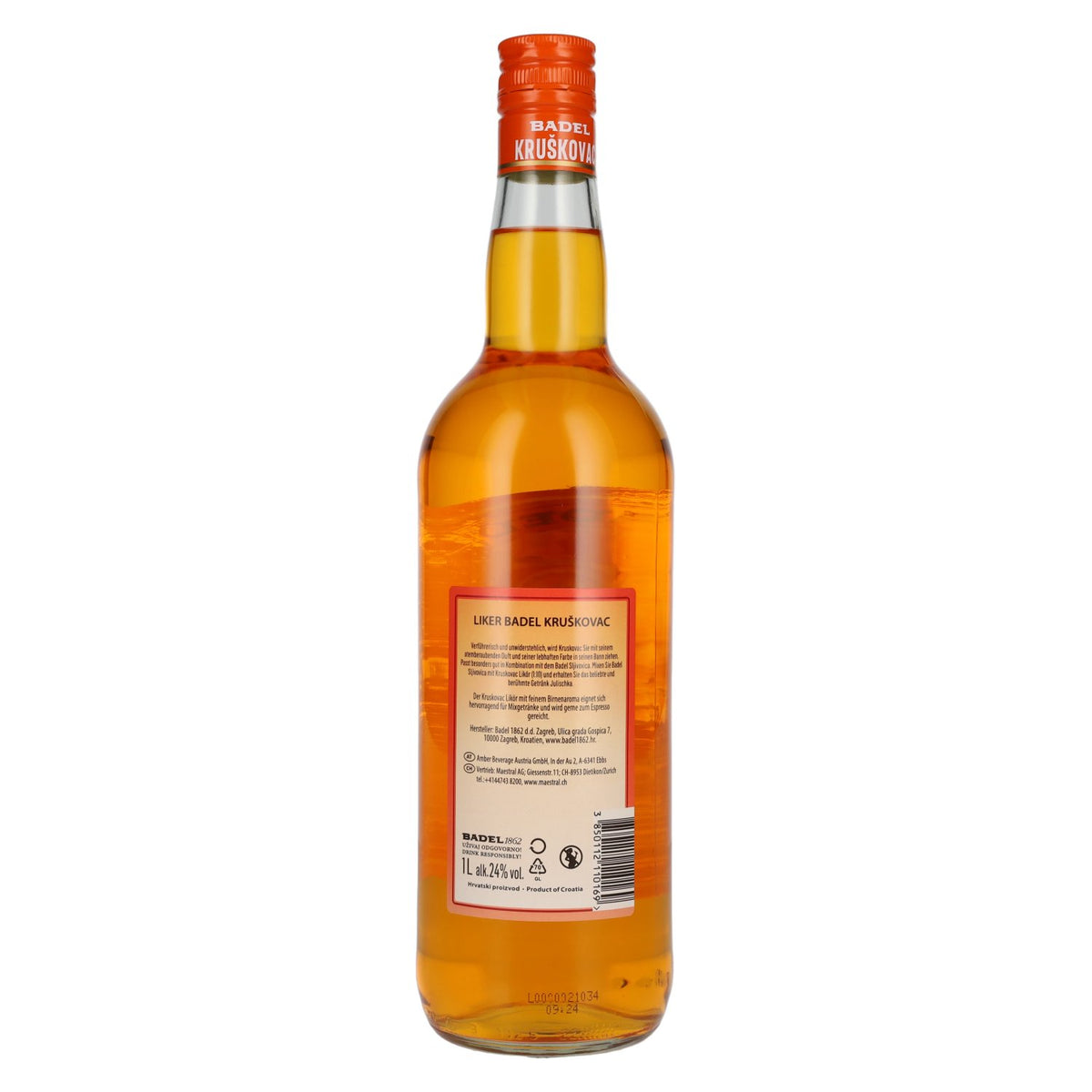 Badel Kruškovac Pear Liqueur 24% vol. 1 litre