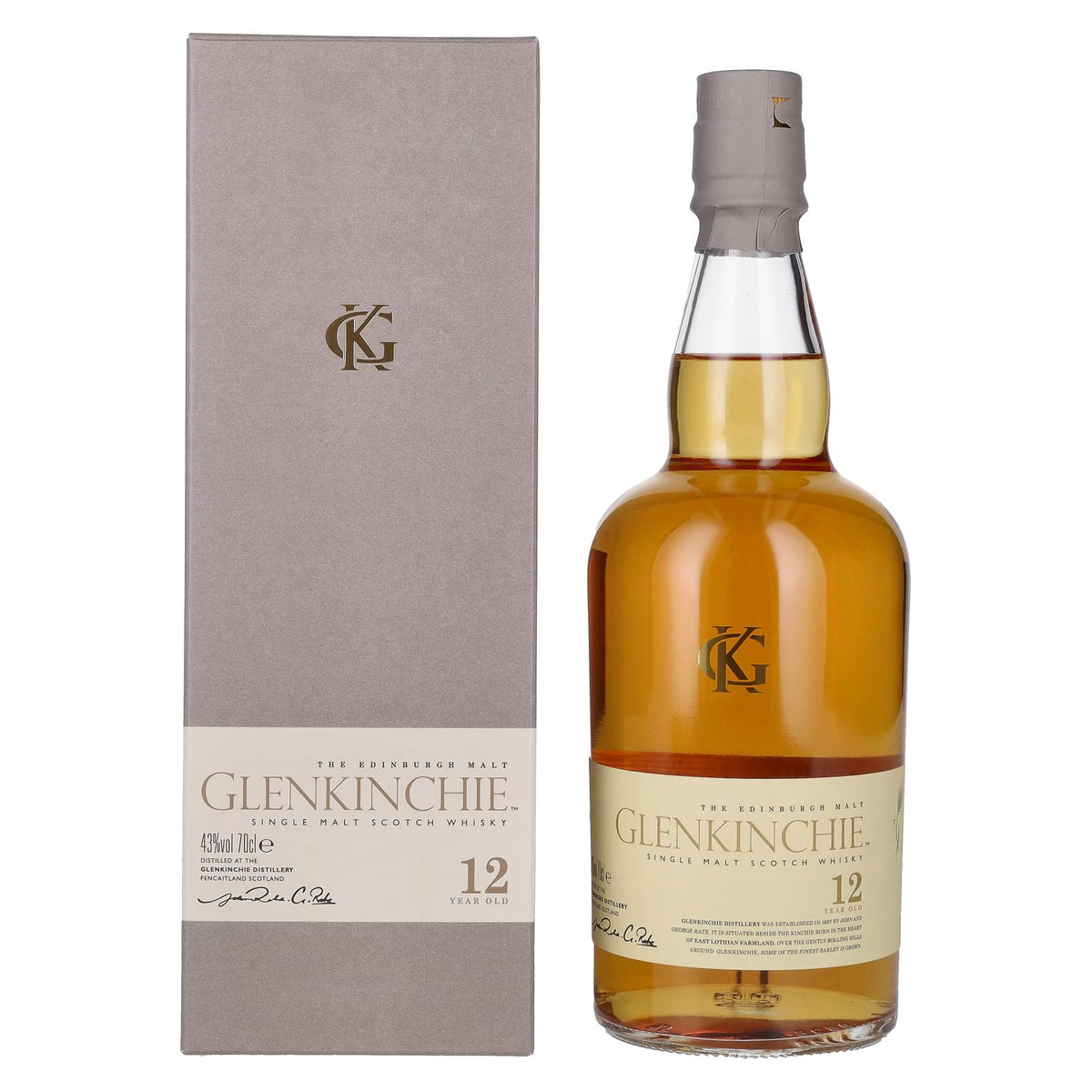 Glenkinchie 12-Year-Old Single Malt Scotch Whisky, 43% ABV, 0.7 litres, in a gift box