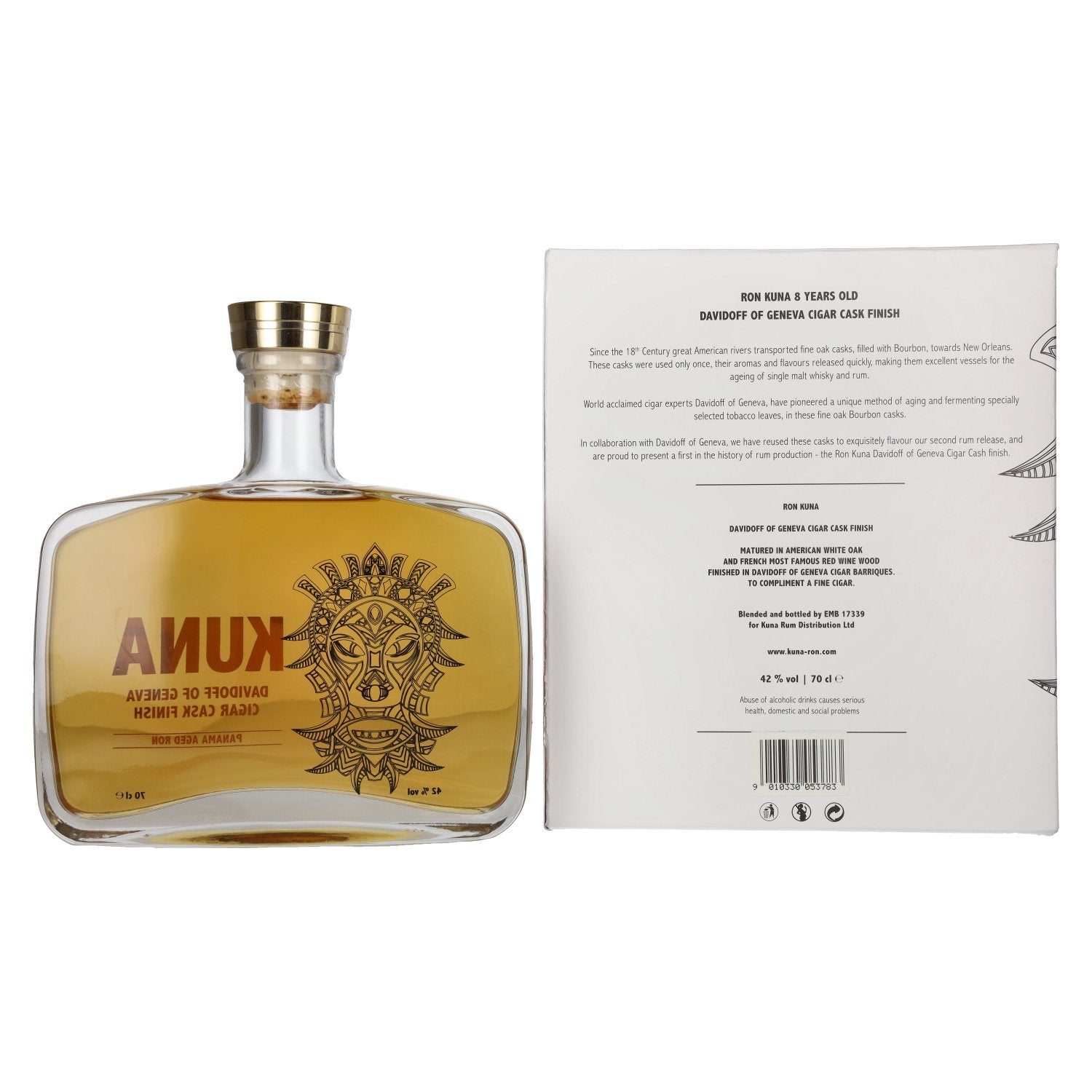 Kuna Panama Aged Ron Davidoff of Geneva Cigar Cask Finish 42% Vol. 0,7l in gift box
