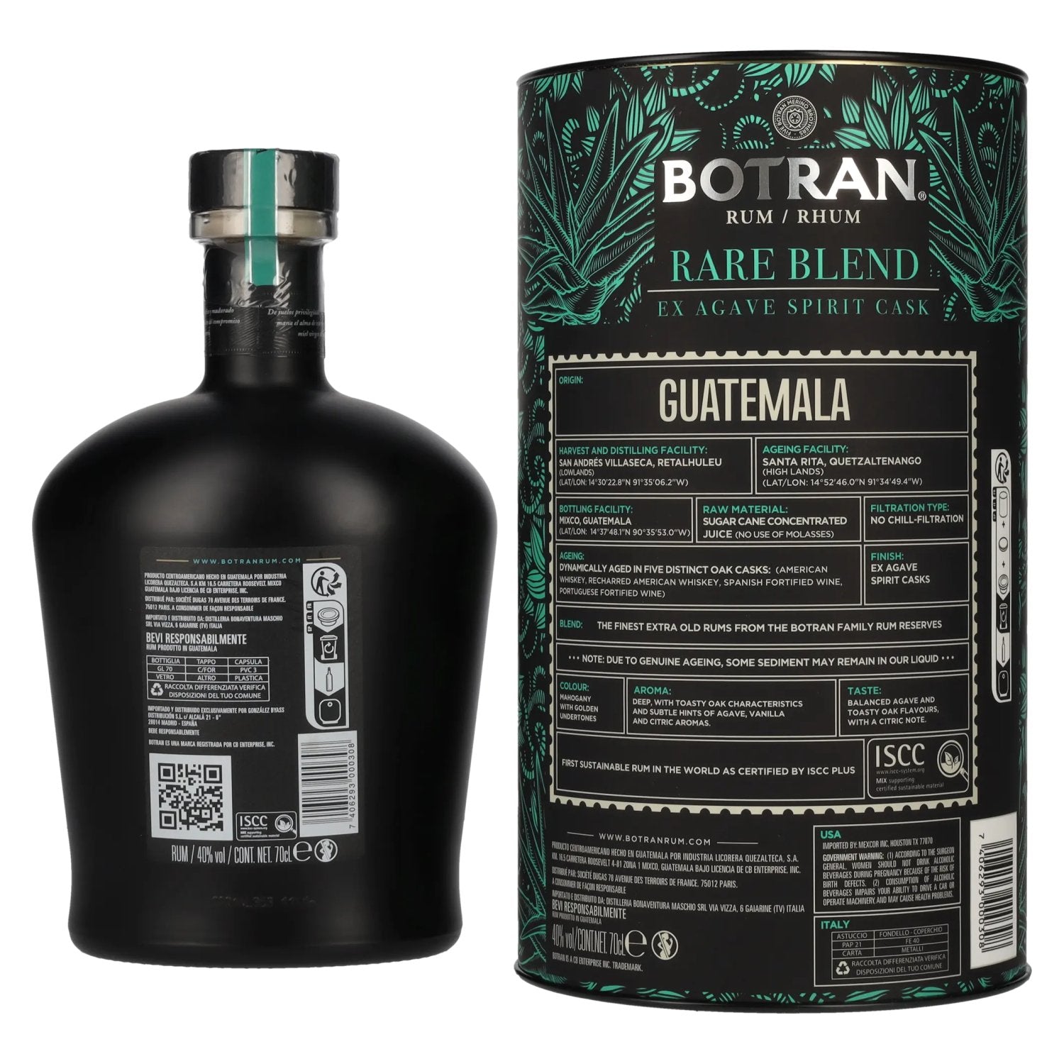 Botran Rhum Guatemala RARE BLEND Ex Agave Spirit Vat 40% Vol. 0,7l in geschenkverpakking