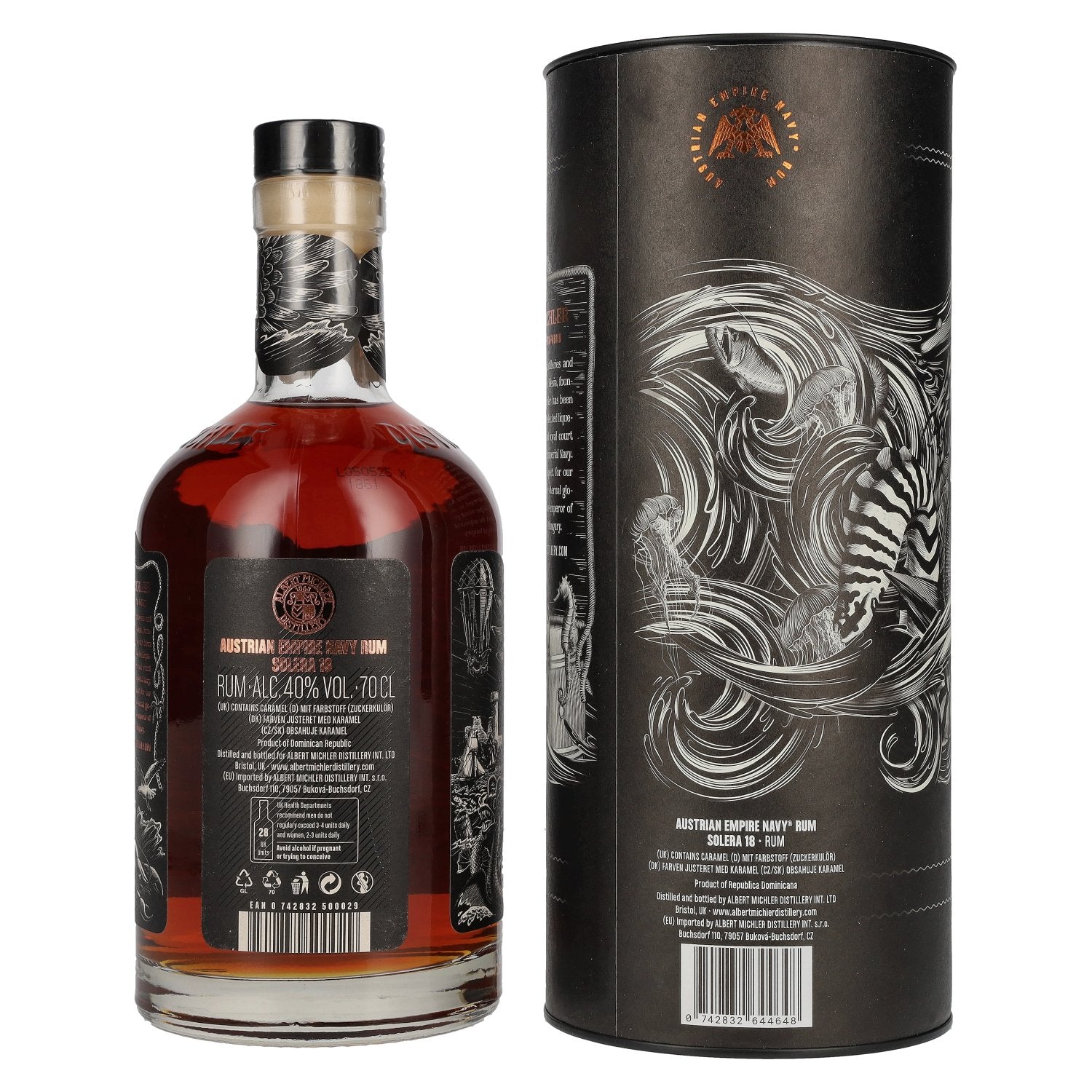 Austrian Empire Navy Rum 18 Solera Blended 40% Vol. 0,7l in Geschenkbox