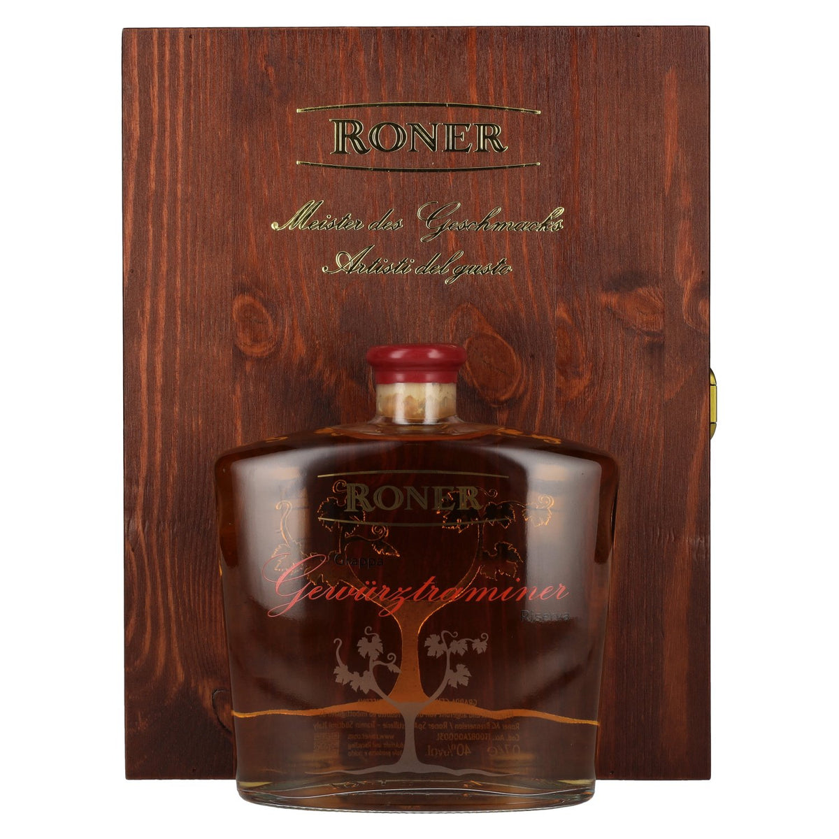 Roner Grappa Gewürztraminer Riserva 40% Vol. 0,7l in Holzkiste