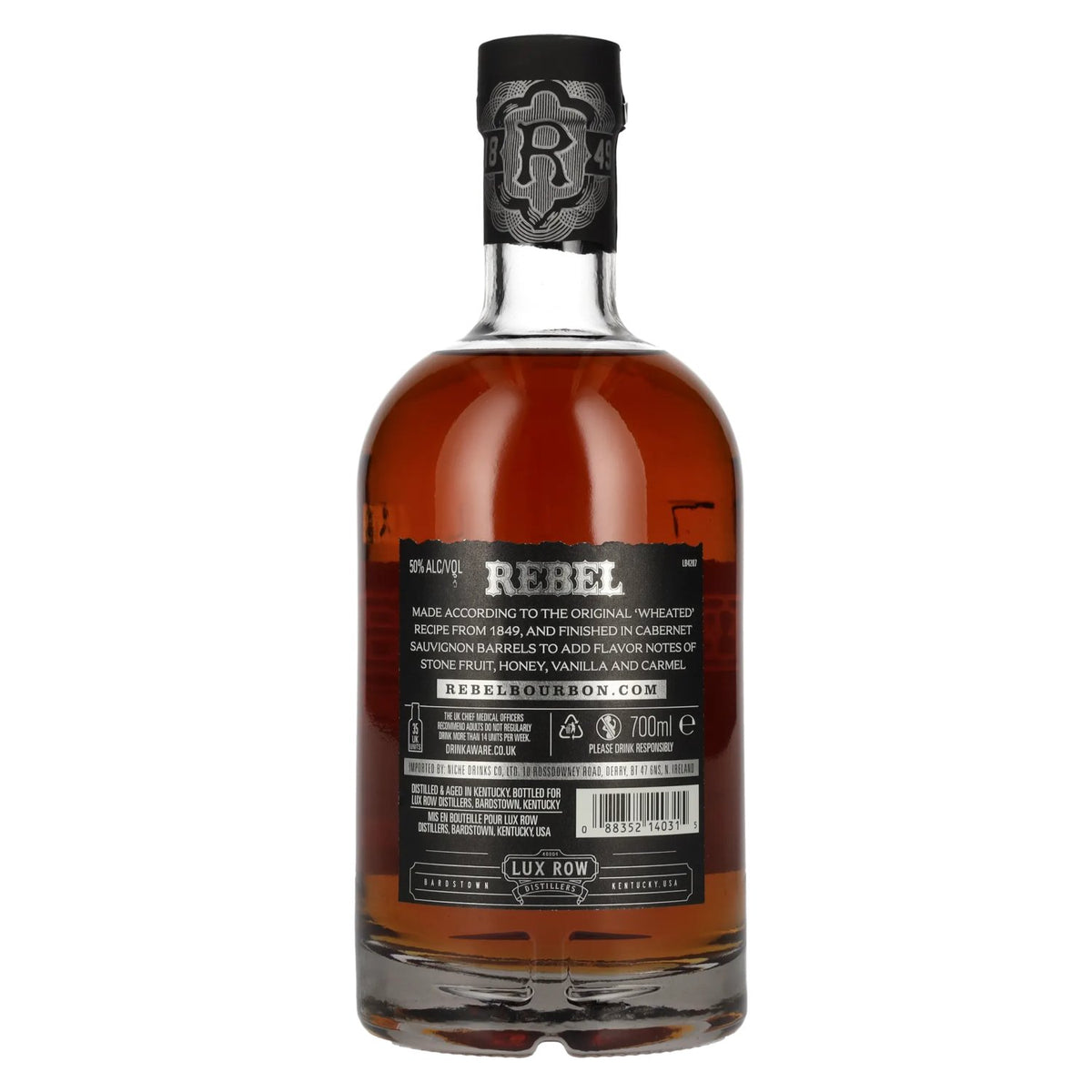 Rebel 100 Kentucky Straight Bourbon met Cabernet Sauvignon-afdronk, 50% vol., 0,7 l