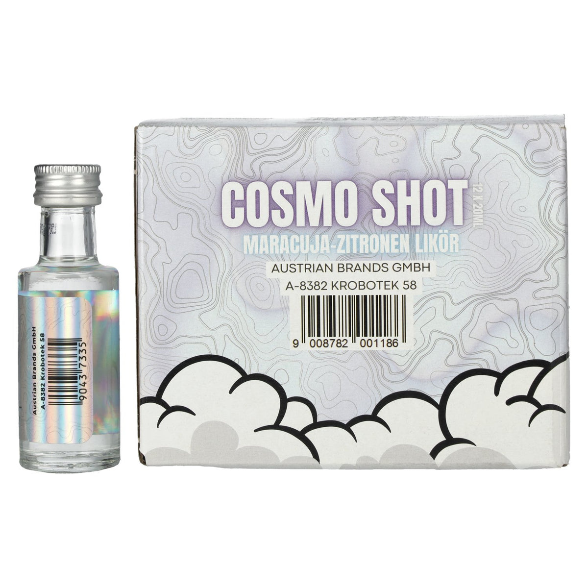 Cosmo Shot passievrucht- en citroenlikeur 17% vol. 12x0.02l