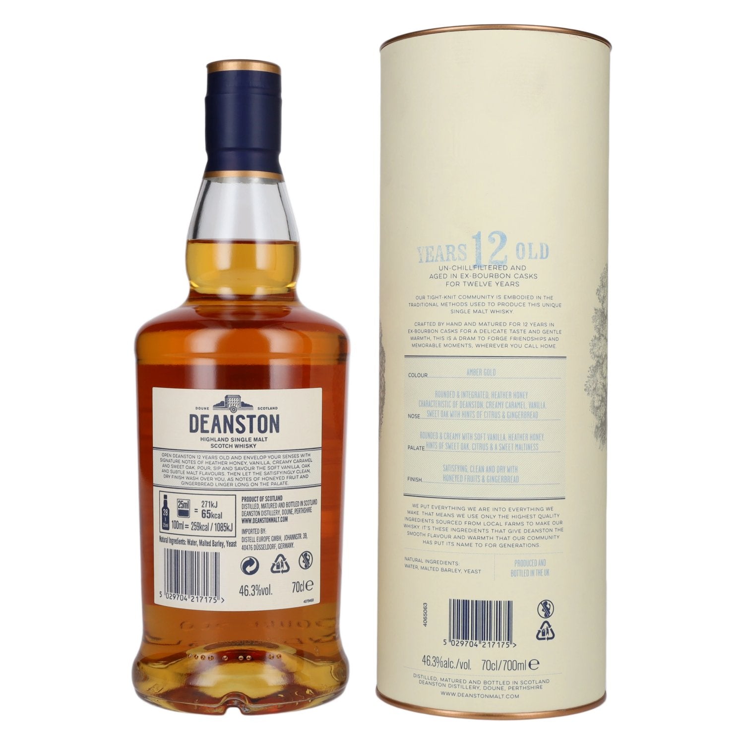 Deanston 12 Years Old Highland Single Malt 46,3% Vol. 0,7l in Geschenkbox