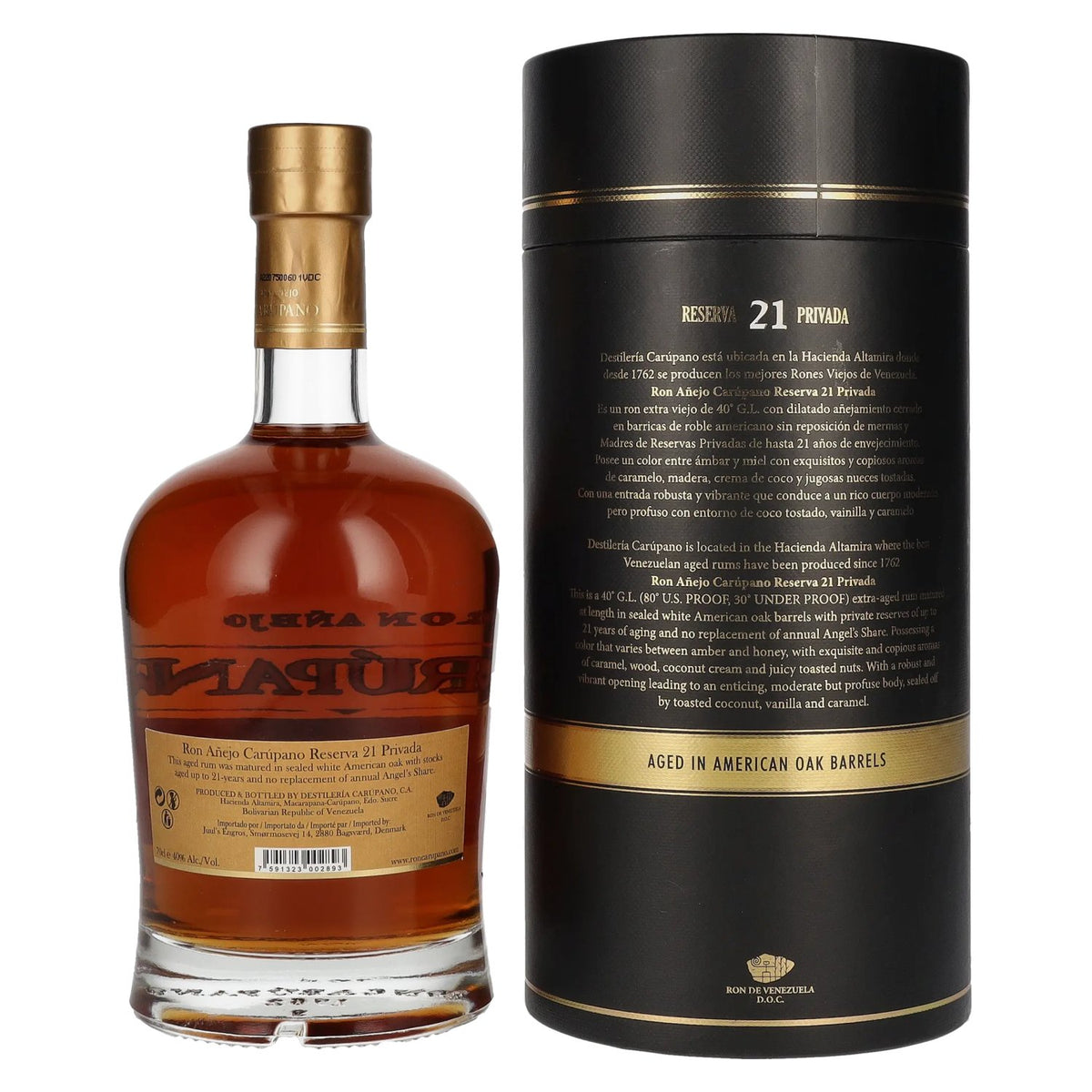 Ron Añejo Carúpano Reserva 21 Privada 40% vol. 0,7 l in geschenkverpakking