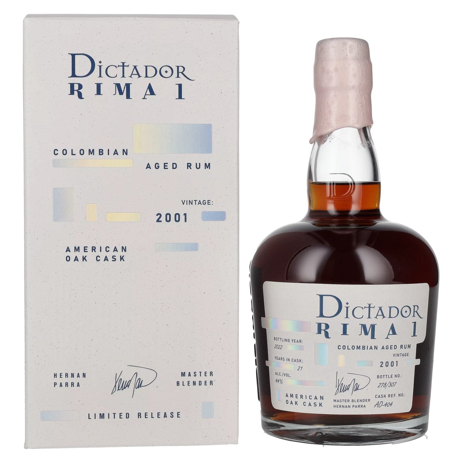 Dictador RIMA 1 21 Years Old AMERICAN OAK Cask Vintage 2001 44% Vol. 0,7l in geschenkverpakking