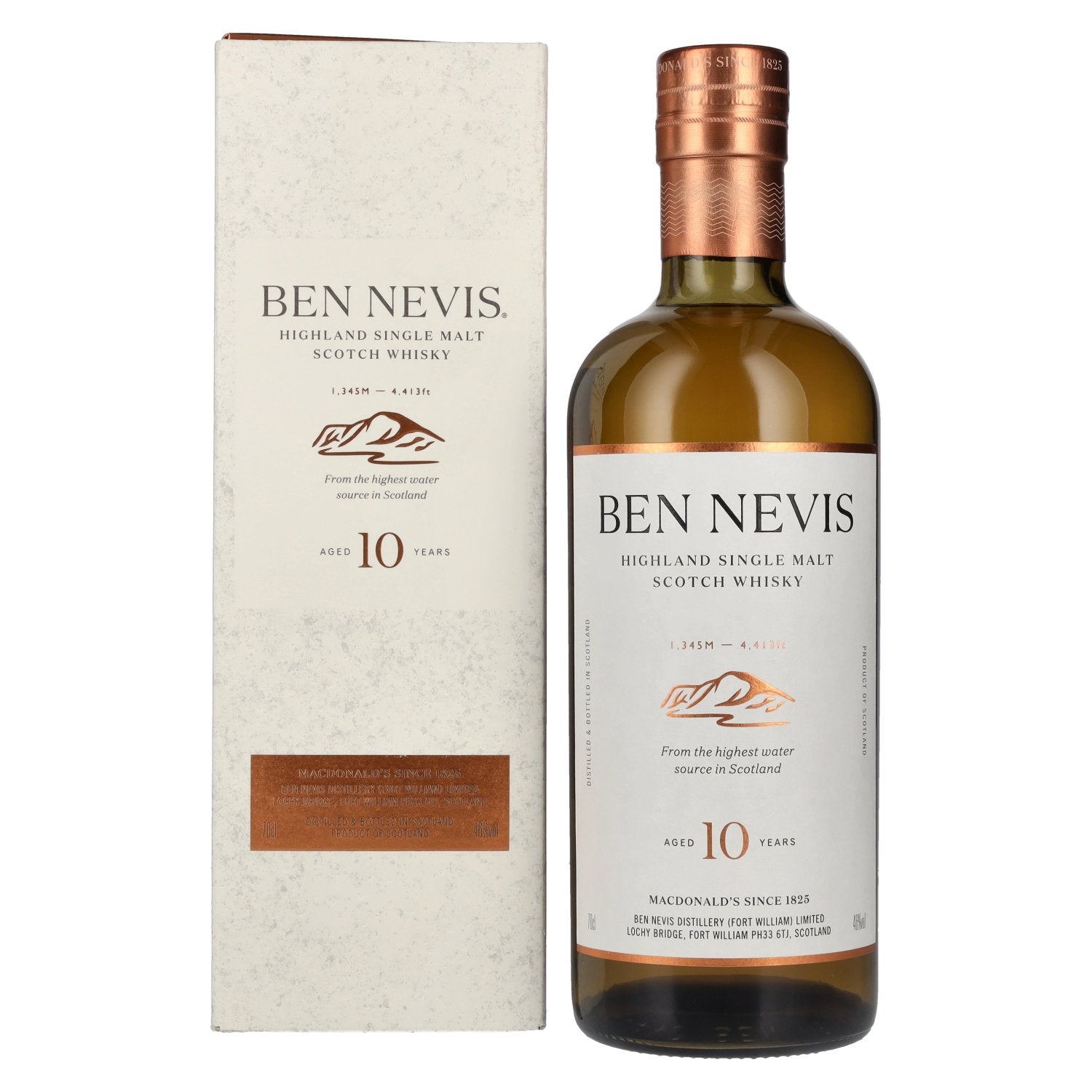 Ben Nevis 10 Years Old Single Highland Malt Scotch Whisky 46% Vol. 0,7l en boîte cadeau