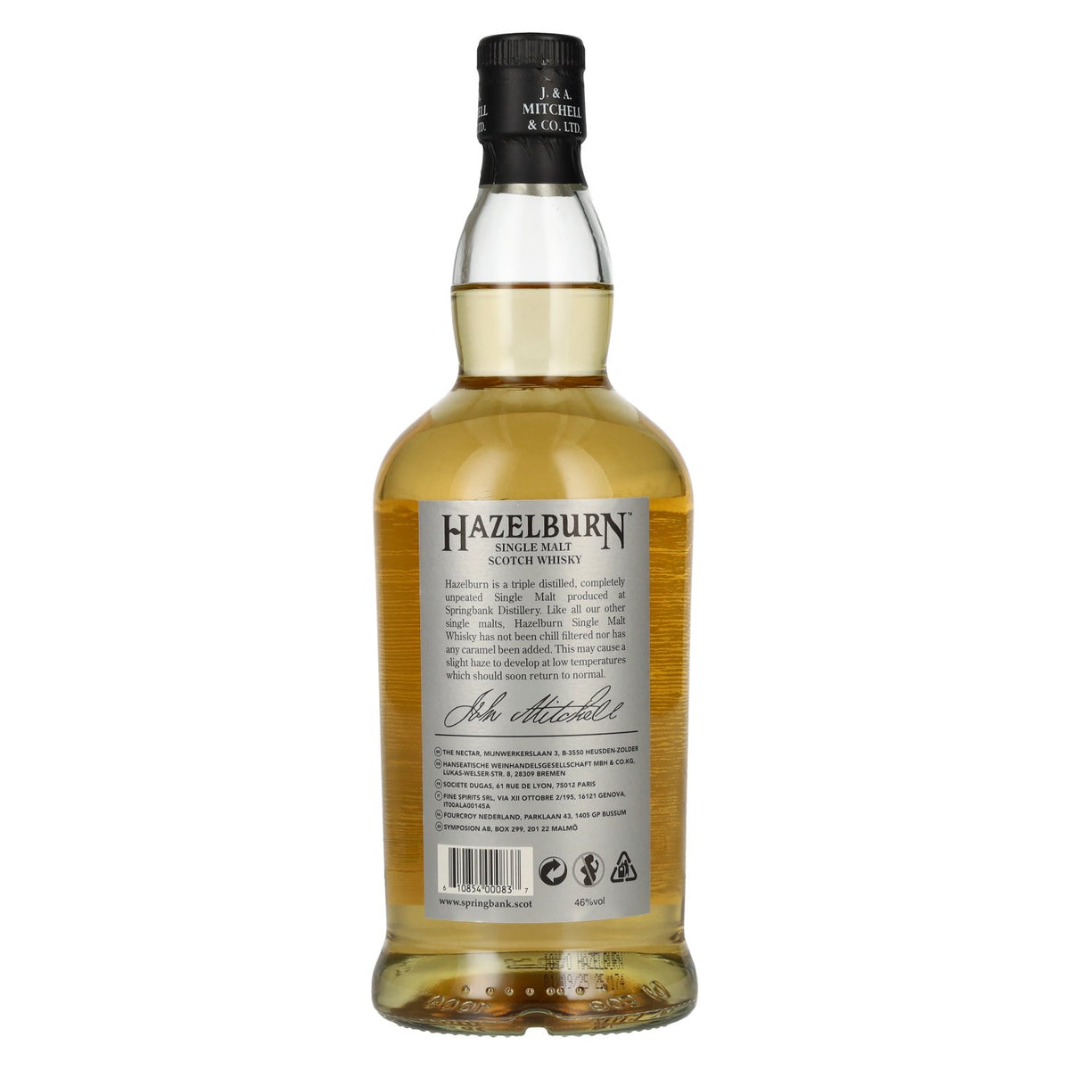 Hazelburn 10 ans d'âge, whisky single malt de Campbeltown, 46 % vol., 0,7 l