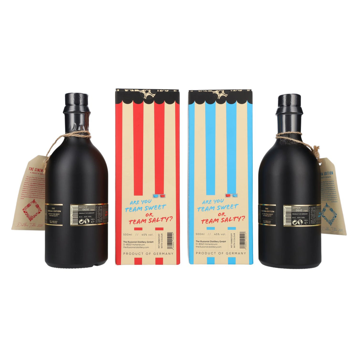 The Illusionist Dry Gin Distiller's The Cinema Edition SWEET N' SALTY 2026 45 % vol. 2 x 0,5 l dans un coffret cadeau avec des lunettes 3D